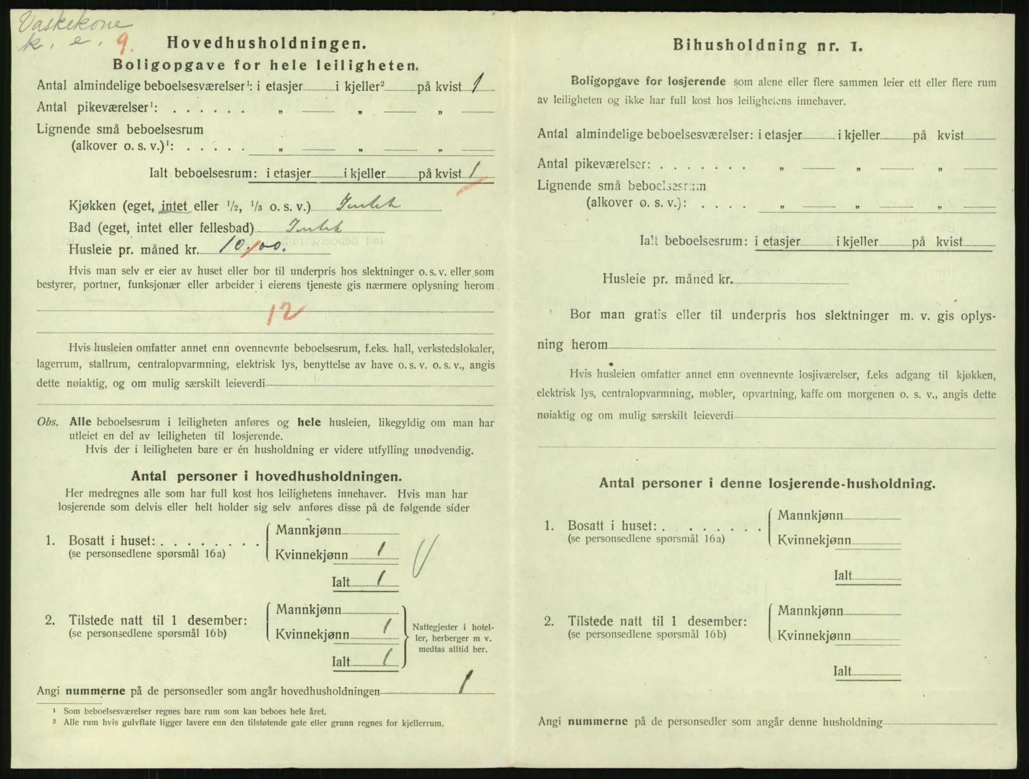 SAH, 1920 census for Lillehammer, 1920, p. 1945