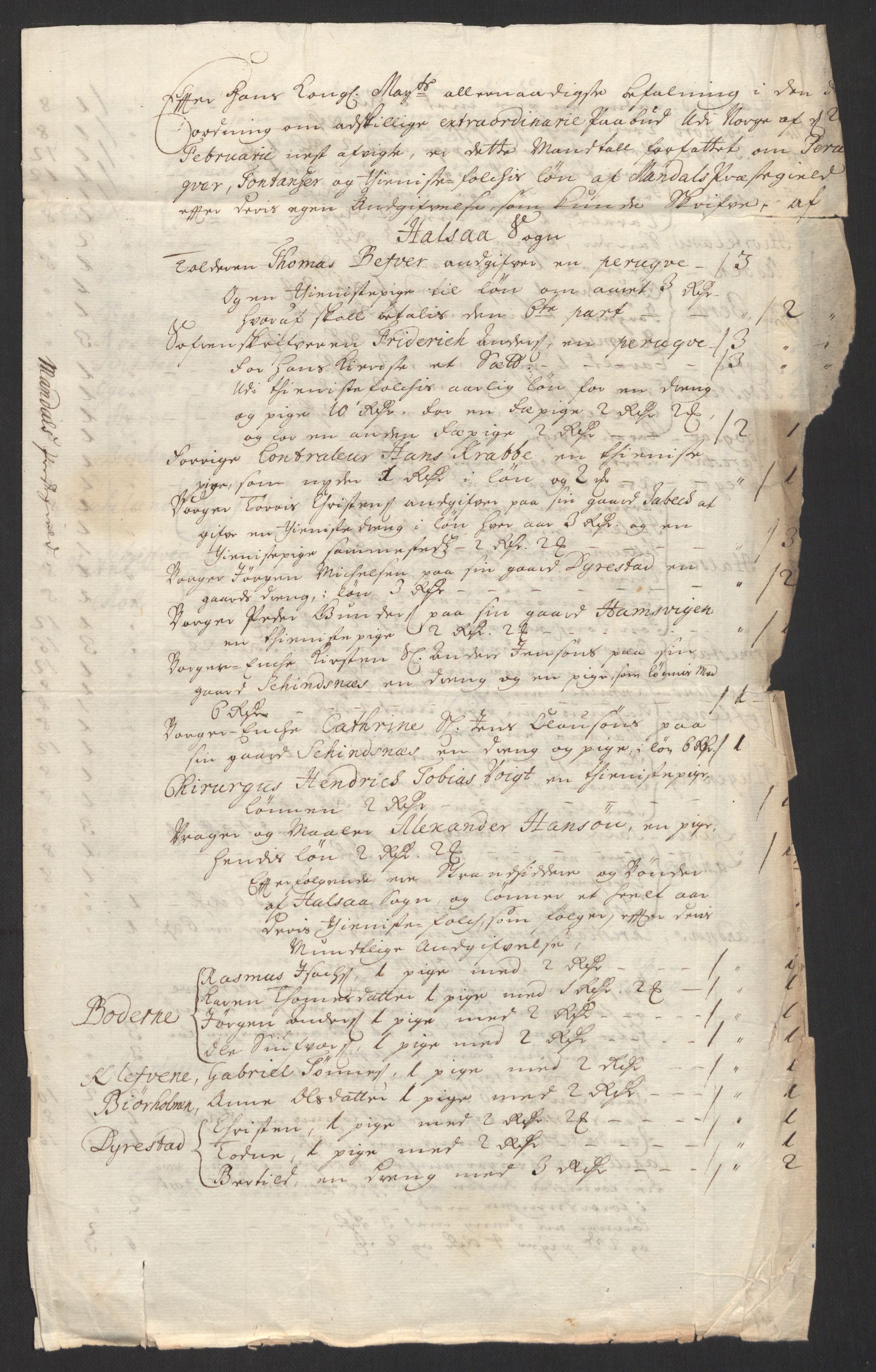 Rentekammeret inntil 1814, Reviderte regnskaper, Fogderegnskap, AV/RA-EA-4092/R43/L2554: Fogderegnskap Lista og Mandal, 1711, p. 459