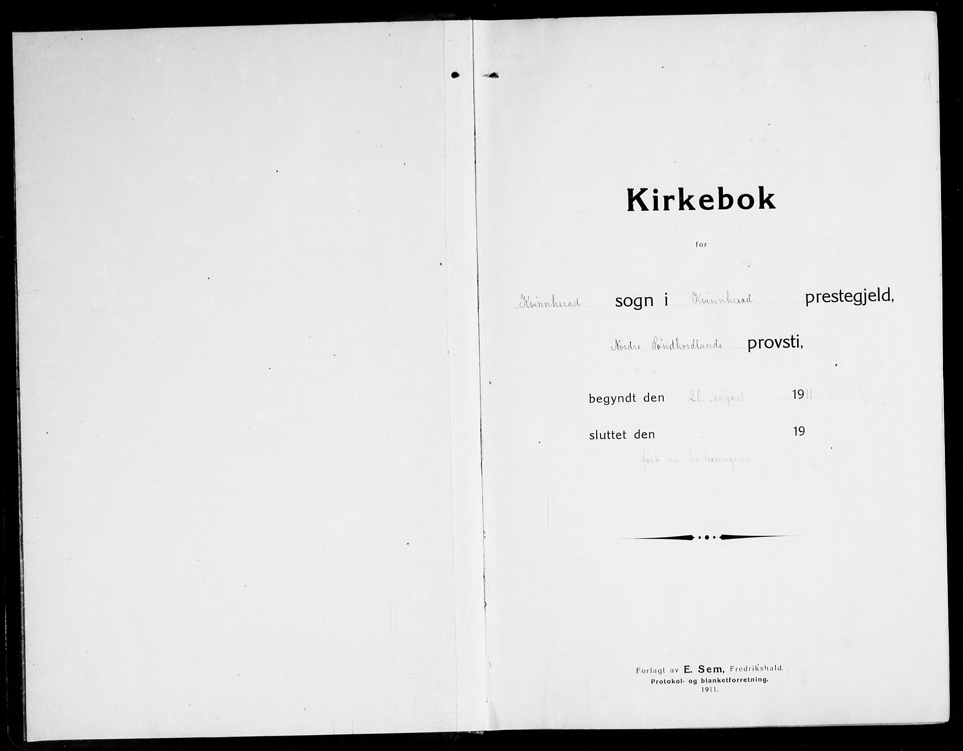 Kvinnherad sokneprestembete, AV/SAB-A-76401/H/Hab: Parish register (copy) no. A 3, 1911-1945