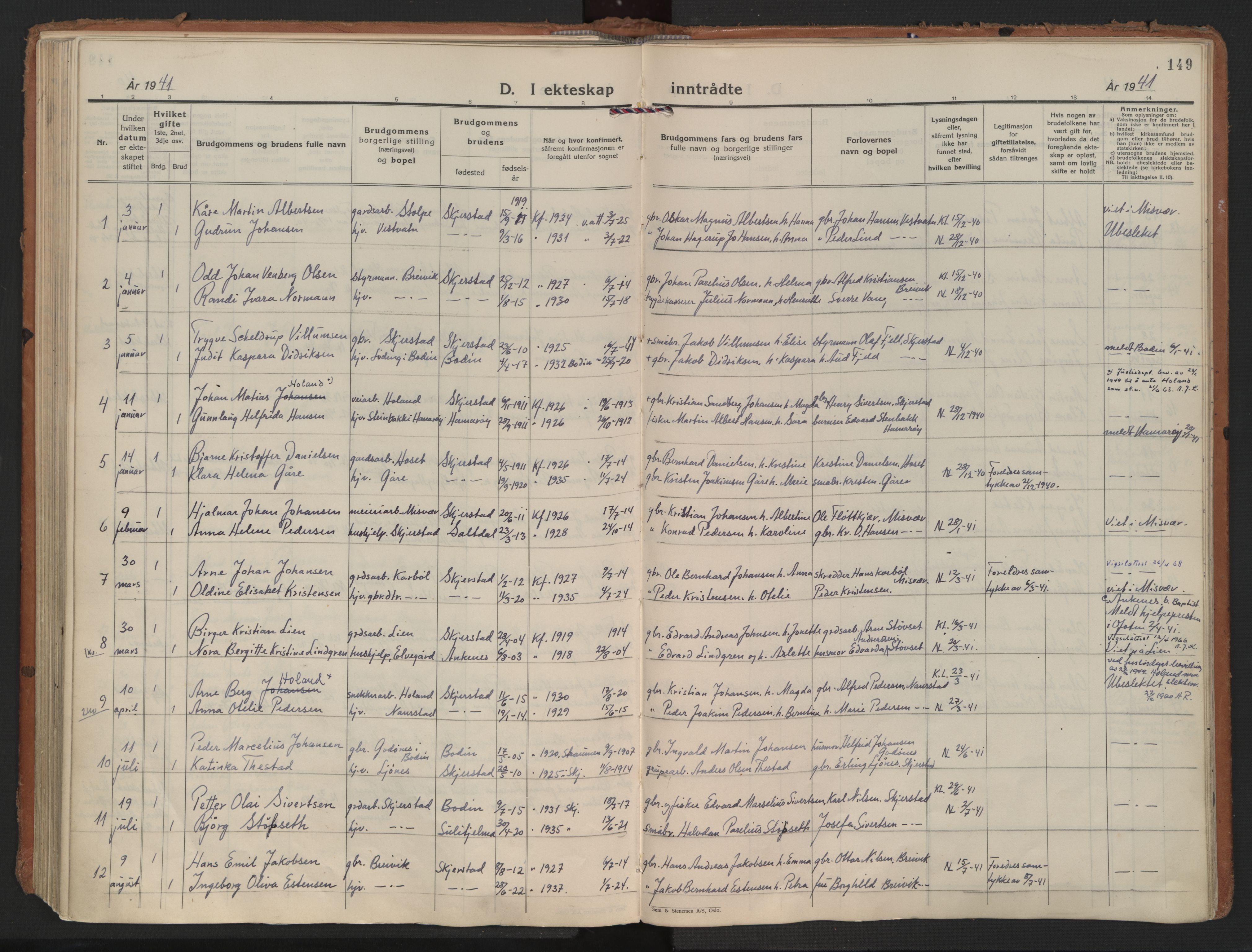 Ministerialprotokoller, klokkerbøker og fødselsregistre - Nordland, AV/SAT-A-1459/852/L0749: Parish register (official) no. 852A19, 1933-1951, p. 149