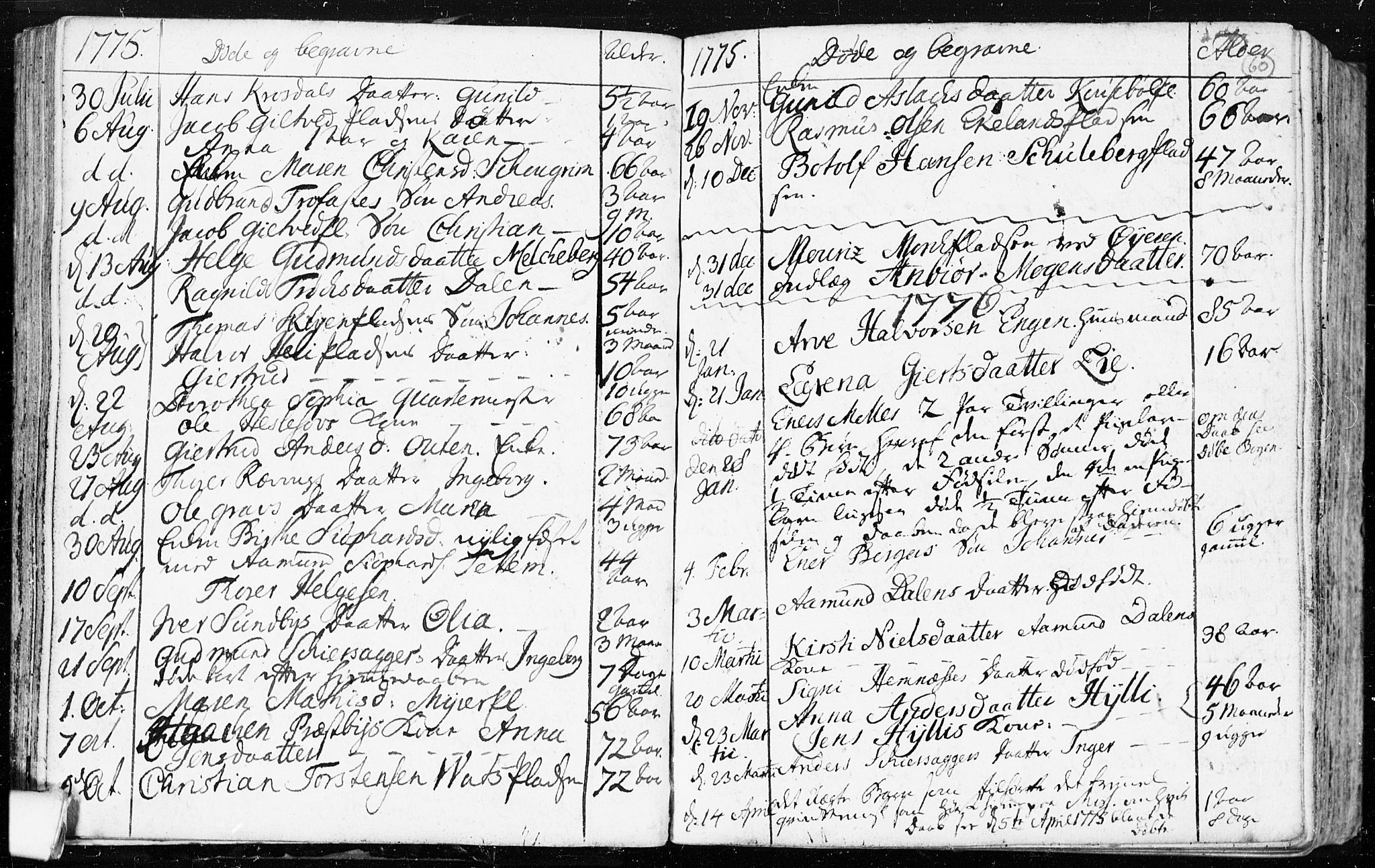 Spydeberg prestekontor Kirkebøker, AV/SAO-A-10924/F/Fa/L0002: Parish register (official) no. I 2, 1739-1780, p. 60