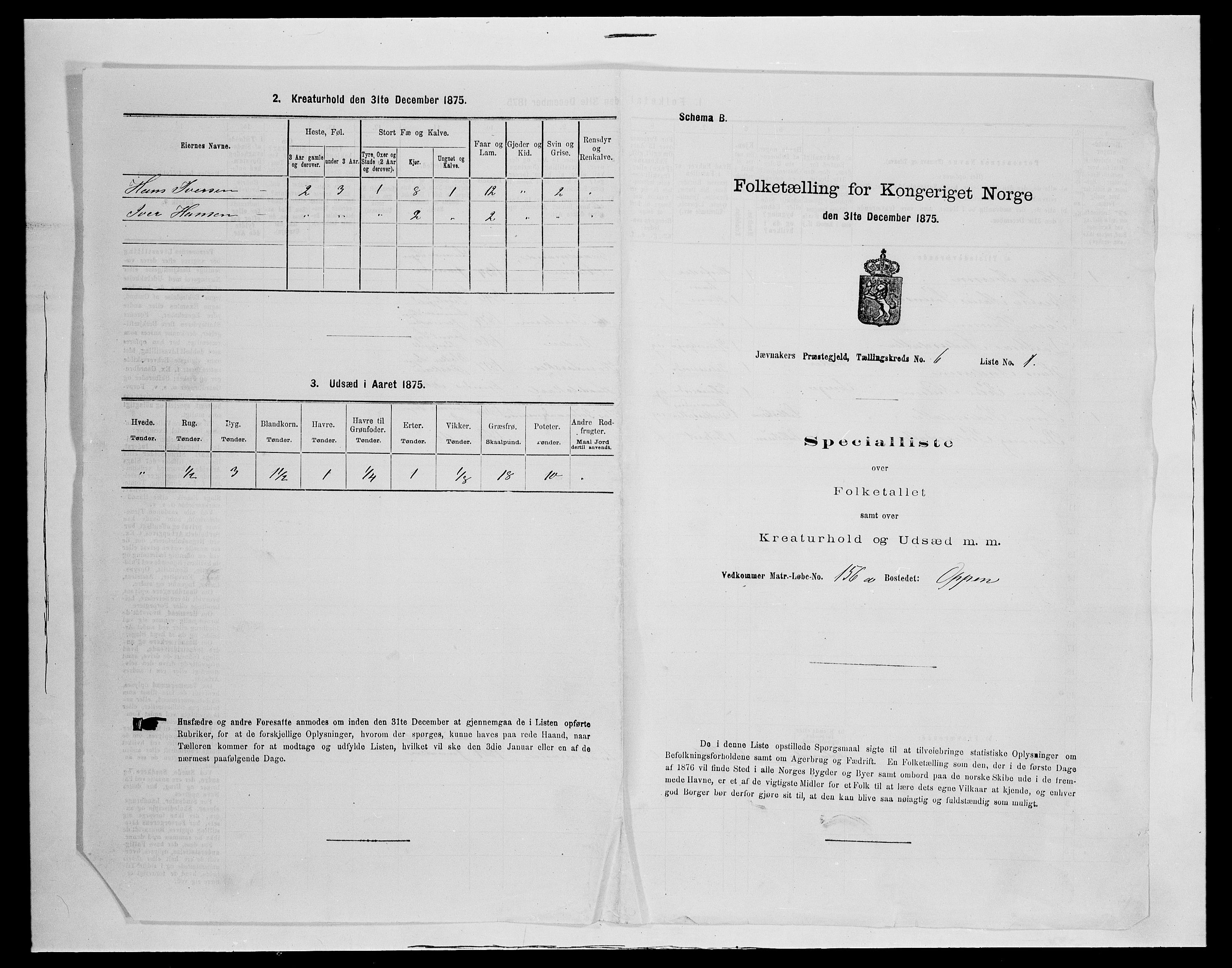 SAH, 1875 census for 0532P Jevnaker, 1875, p. 1021