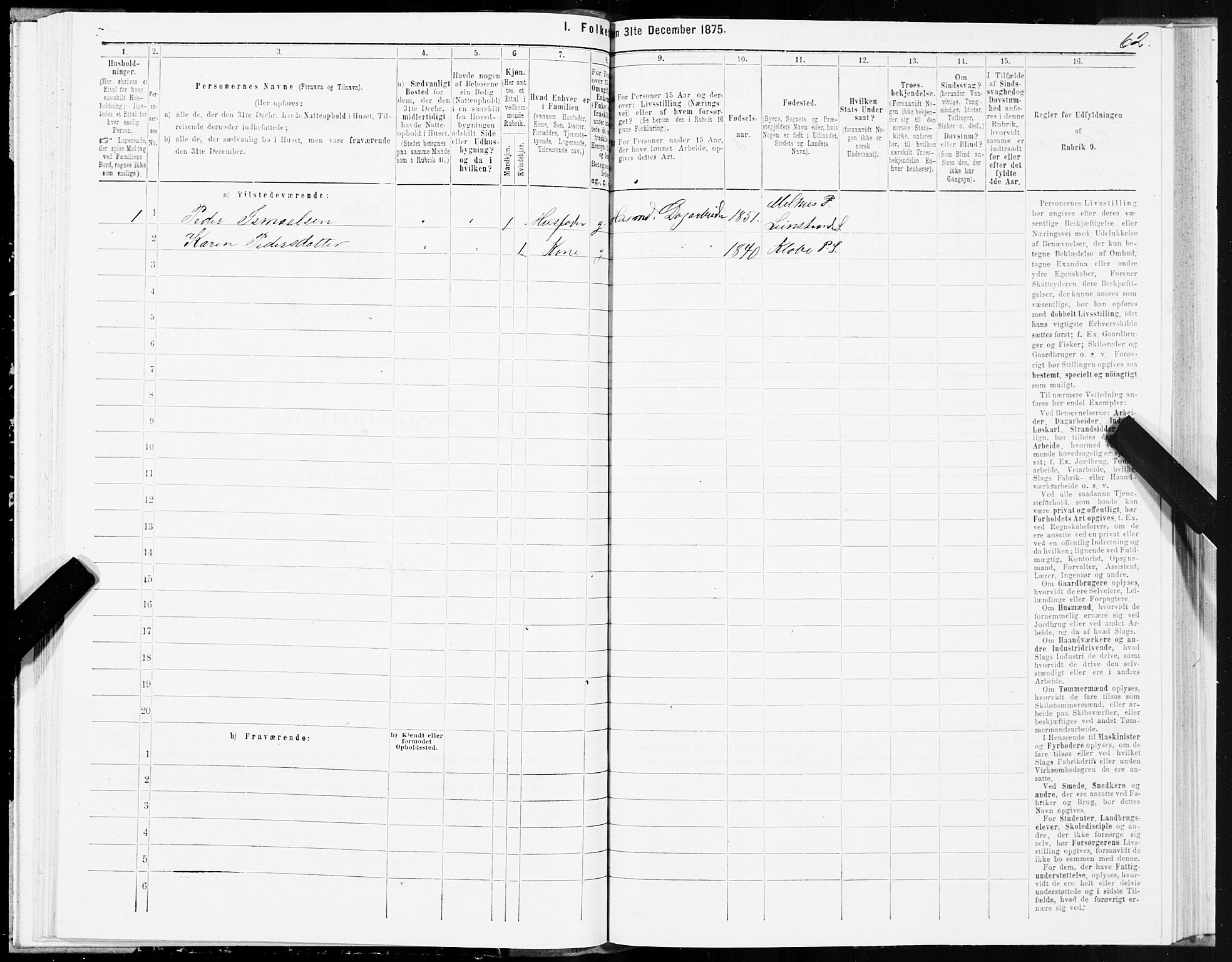 SAT, 1875 census for 1662P Klæbu, 1875, p. 2062