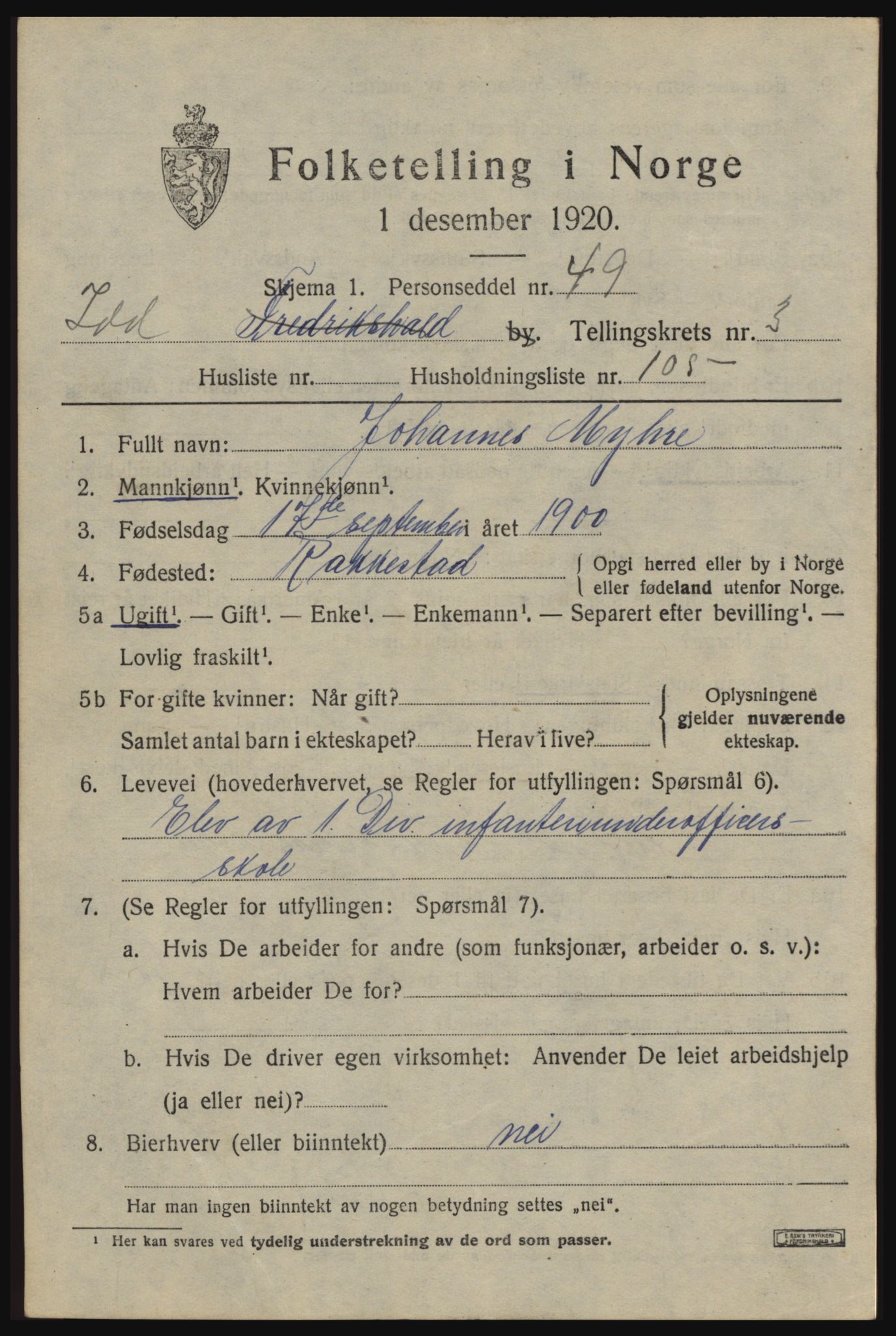 SAO, 1920 census for Idd, 1920, p. 5618