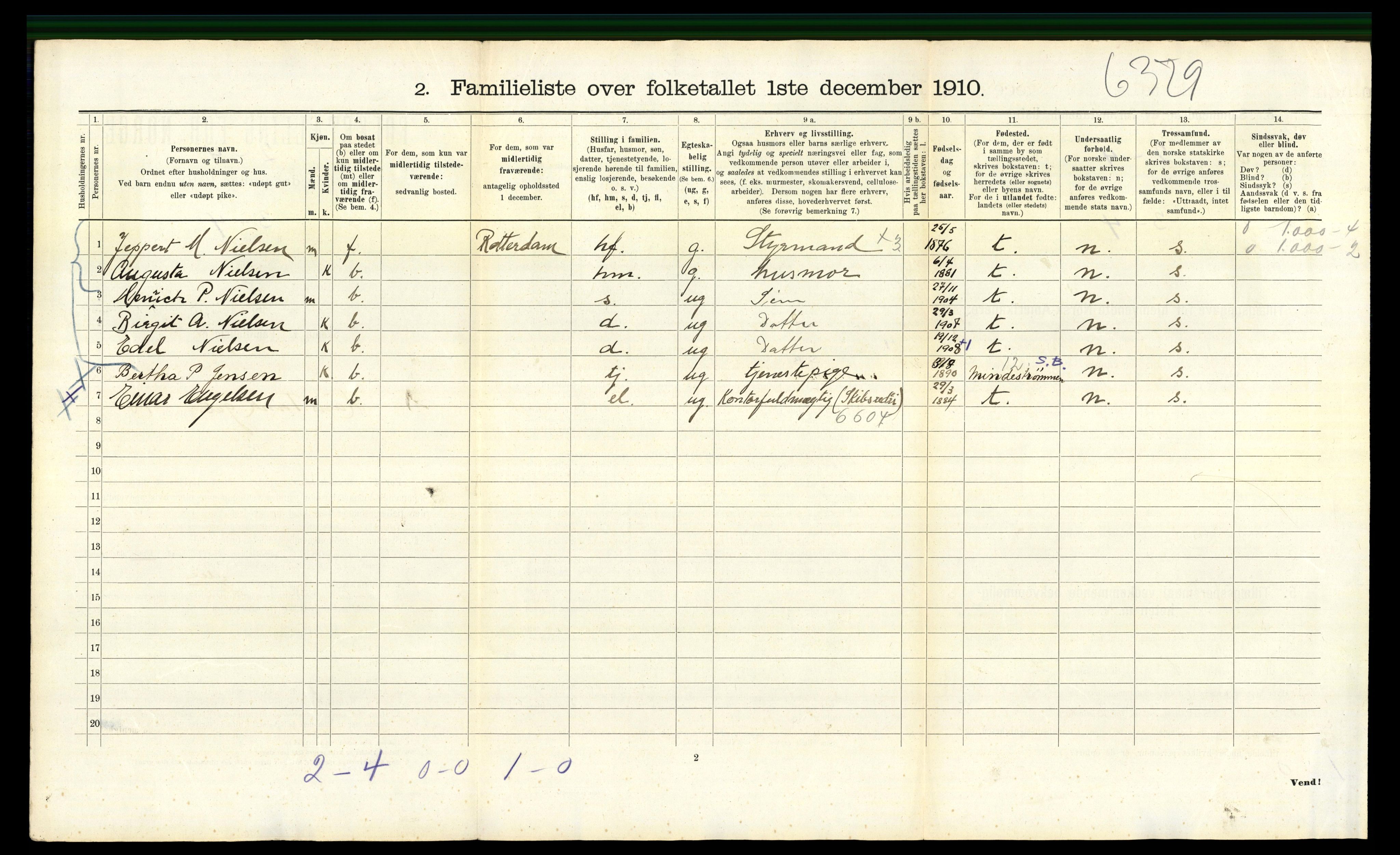 RA, 1910 census for Bergen, 1910, p. 7400