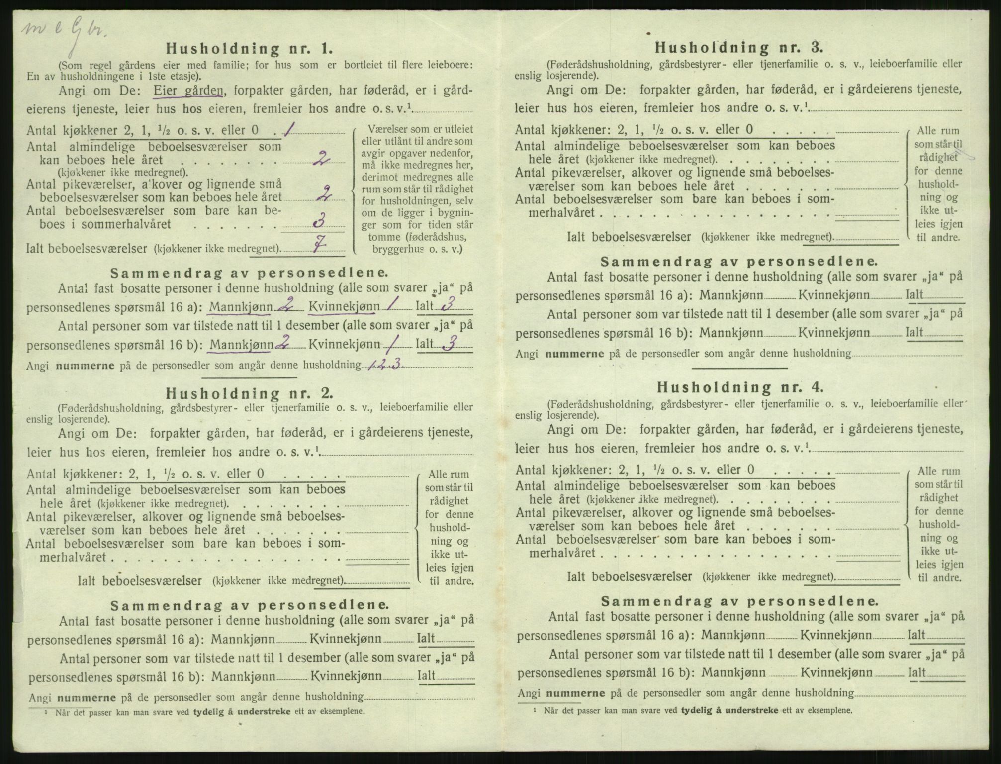 SAST, 1920 census for Årdal, 1920, p. 33