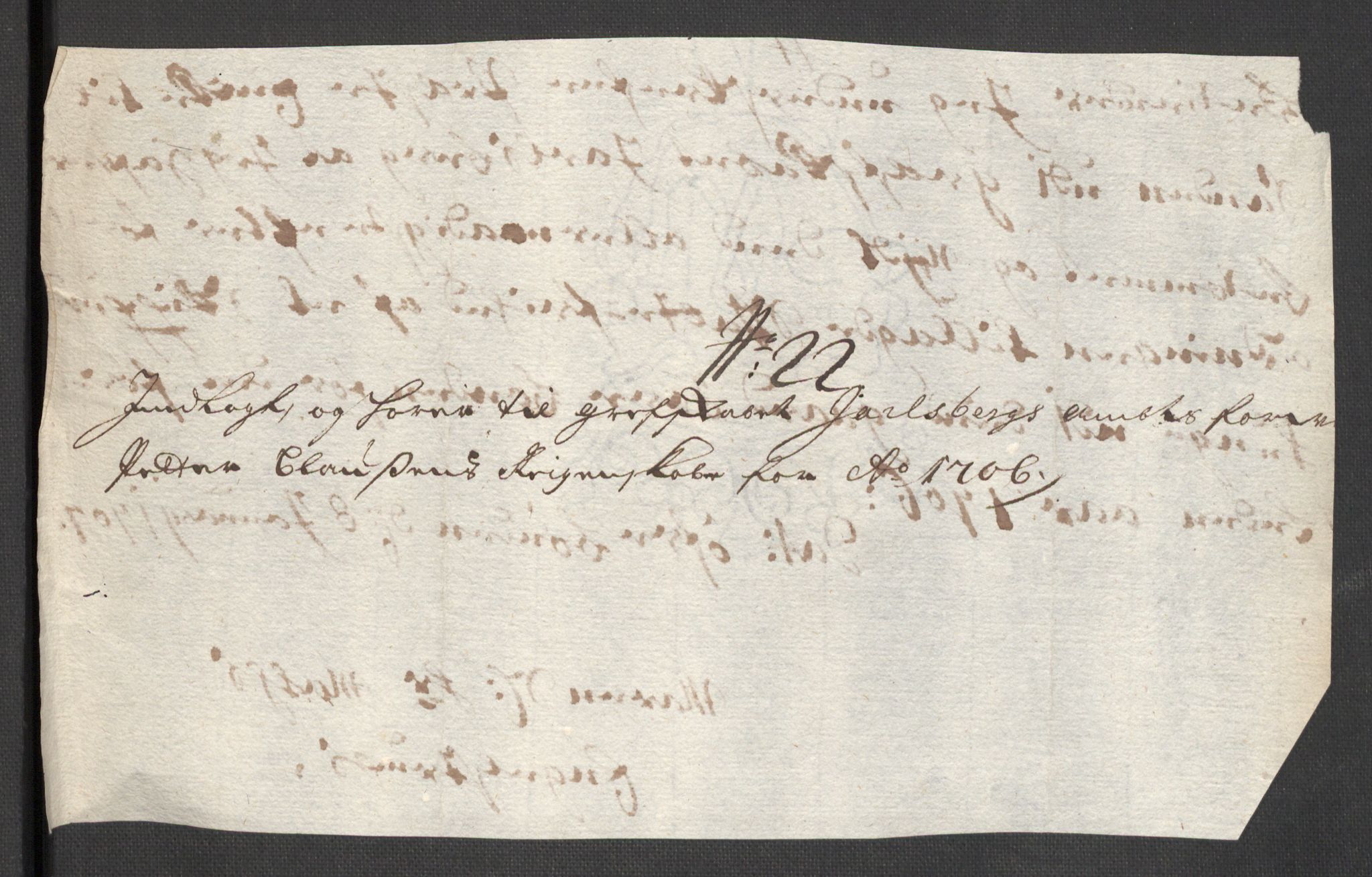 Rentekammeret inntil 1814, Reviderte regnskaper, Fogderegnskap, AV/RA-EA-4092/R32/L1872: Fogderegnskap Jarlsberg grevskap, 1706-1707, p. 239