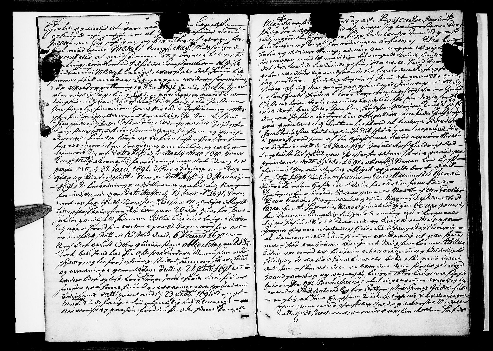 Aker sorenskriveri, AV/SAO-A-10895/F/Fb/L0024: Tingbok, 1691-1692, p. 5b-6a