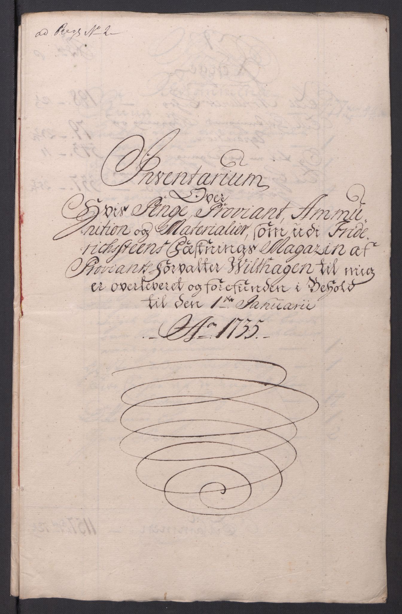 Kommanderende general (KG I) med Det norske krigsdirektorium, AV/RA-EA-5419/D/L0154: Fredriksten festning: Brev, inventarfortegnelser og regnskapsekstrakter, 1730-1739, p. 313