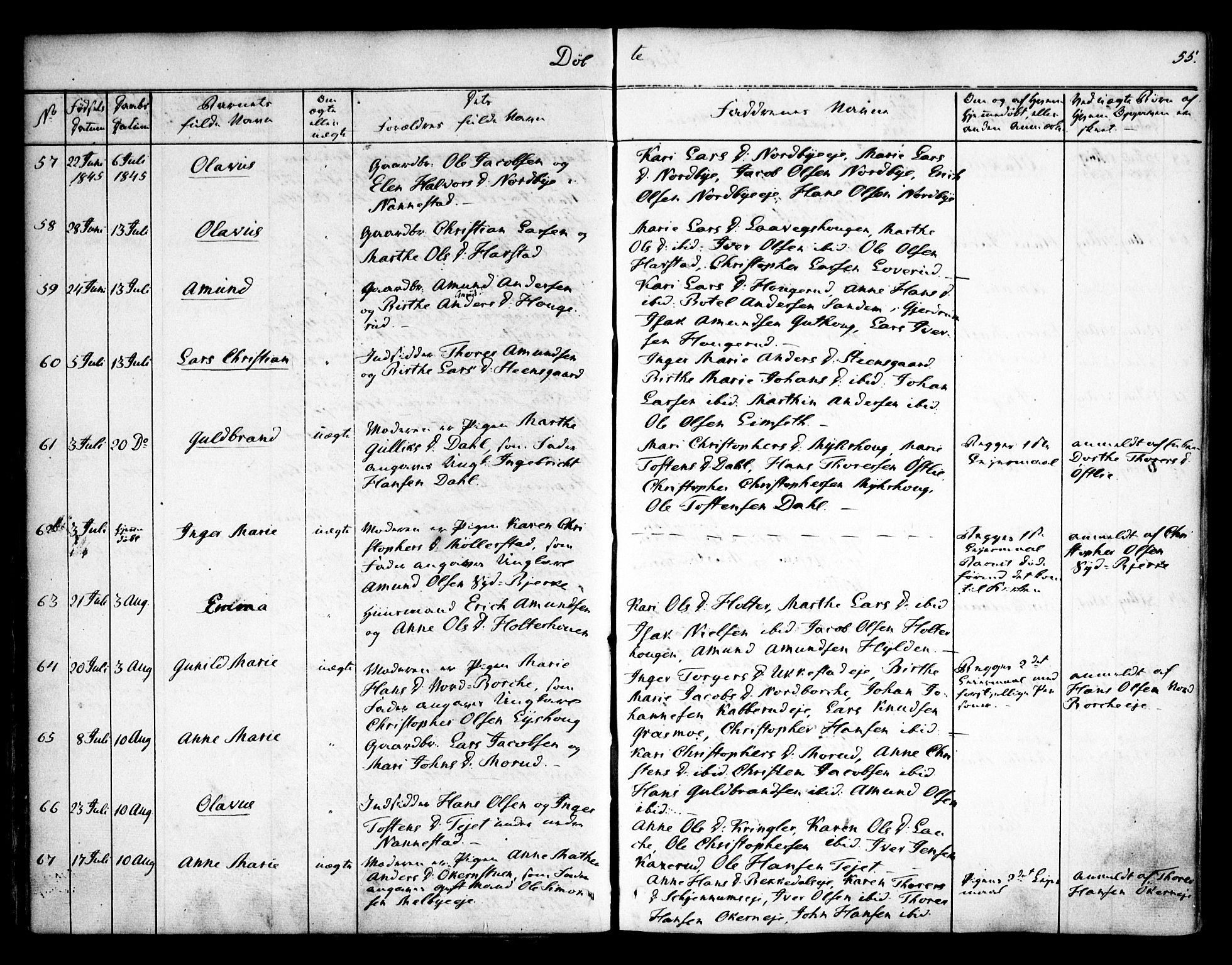 Nannestad prestekontor Kirkebøker, SAO/A-10414a/F/Fa/L0010: Parish register (official) no. I 10, 1840-1850, p. 55