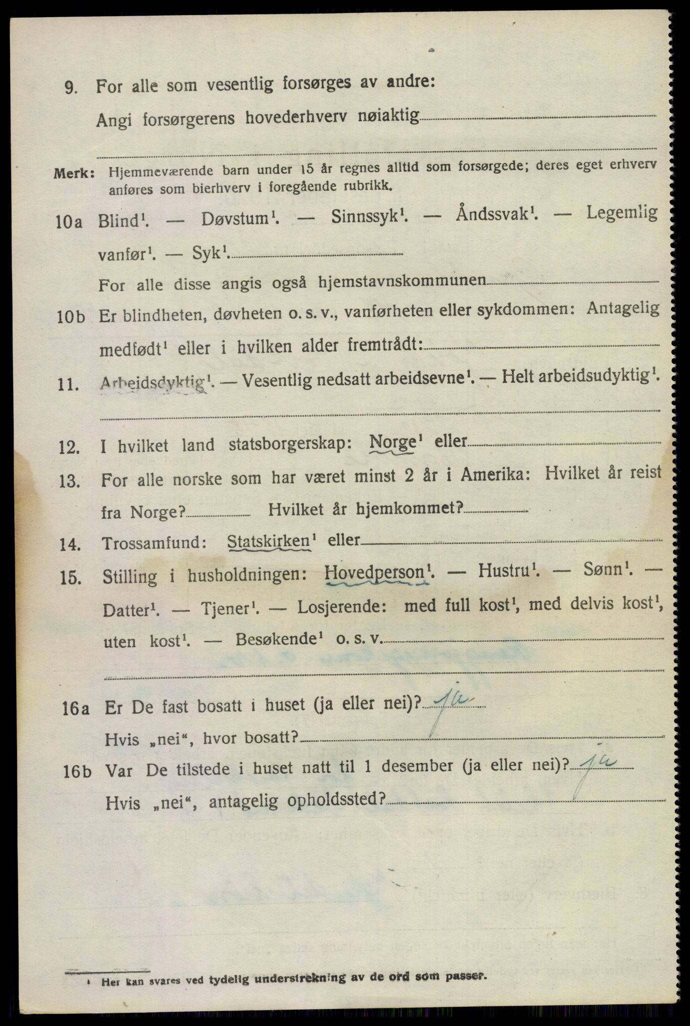 SAKO, 1920 census for Bamble, 1920, p. 4310