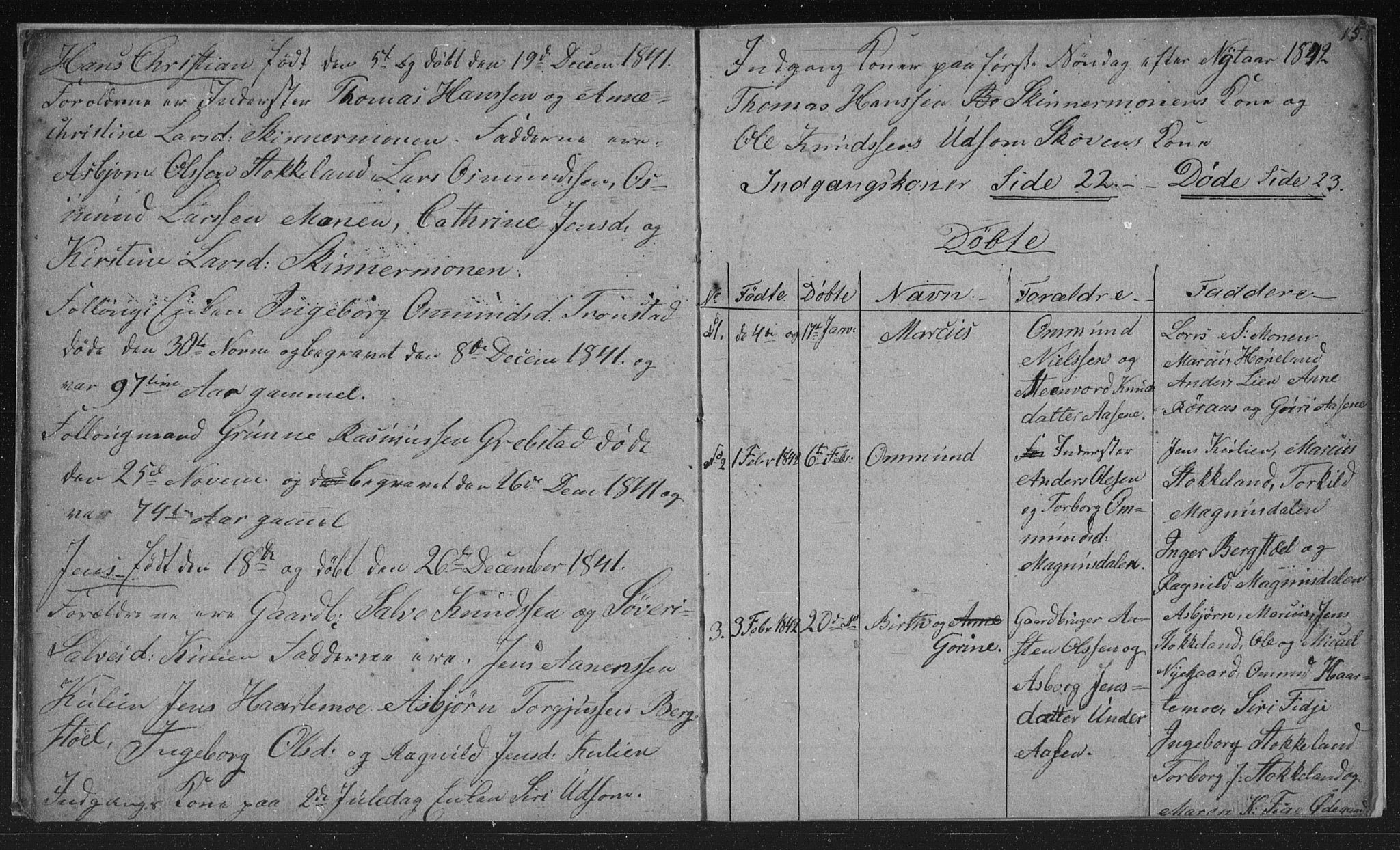 Søgne sokneprestkontor, AV/SAK-1111-0037/F/Fb/Fba/L0001: Parish register (copy) no. B 1, 1838-1843, p. 15