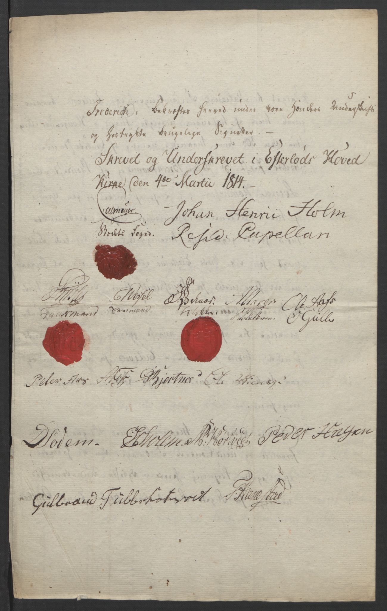 Statsrådssekretariatet, AV/RA-S-1001/D/Db/L0007: Fullmakter for Eidsvollsrepresentantene i 1814. , 1814, p. 341