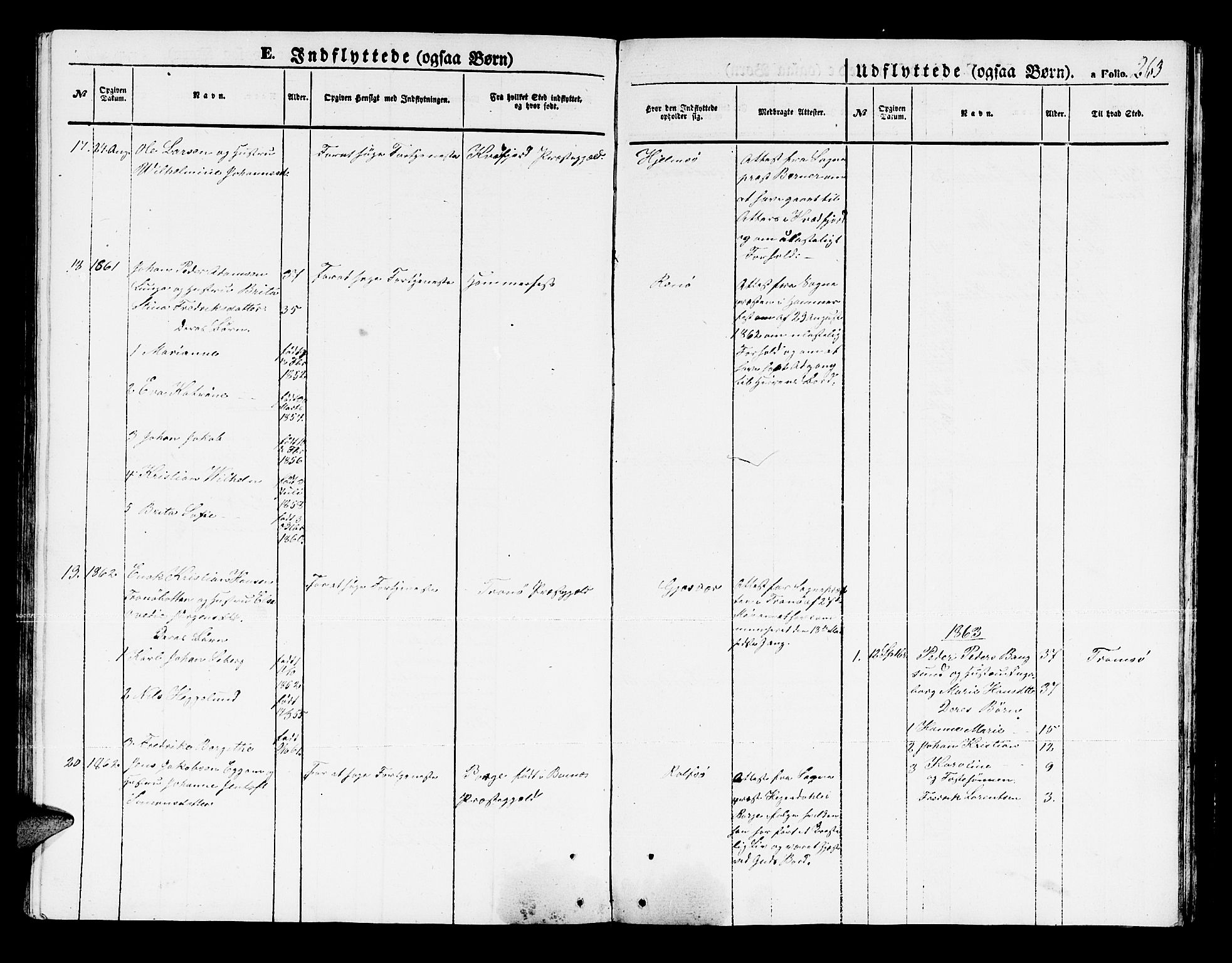 Måsøy sokneprestkontor, SATØ/S-1348/H/Hb/L0001klokker: Parish register (copy) no. 1, 1852-1877, p. 263