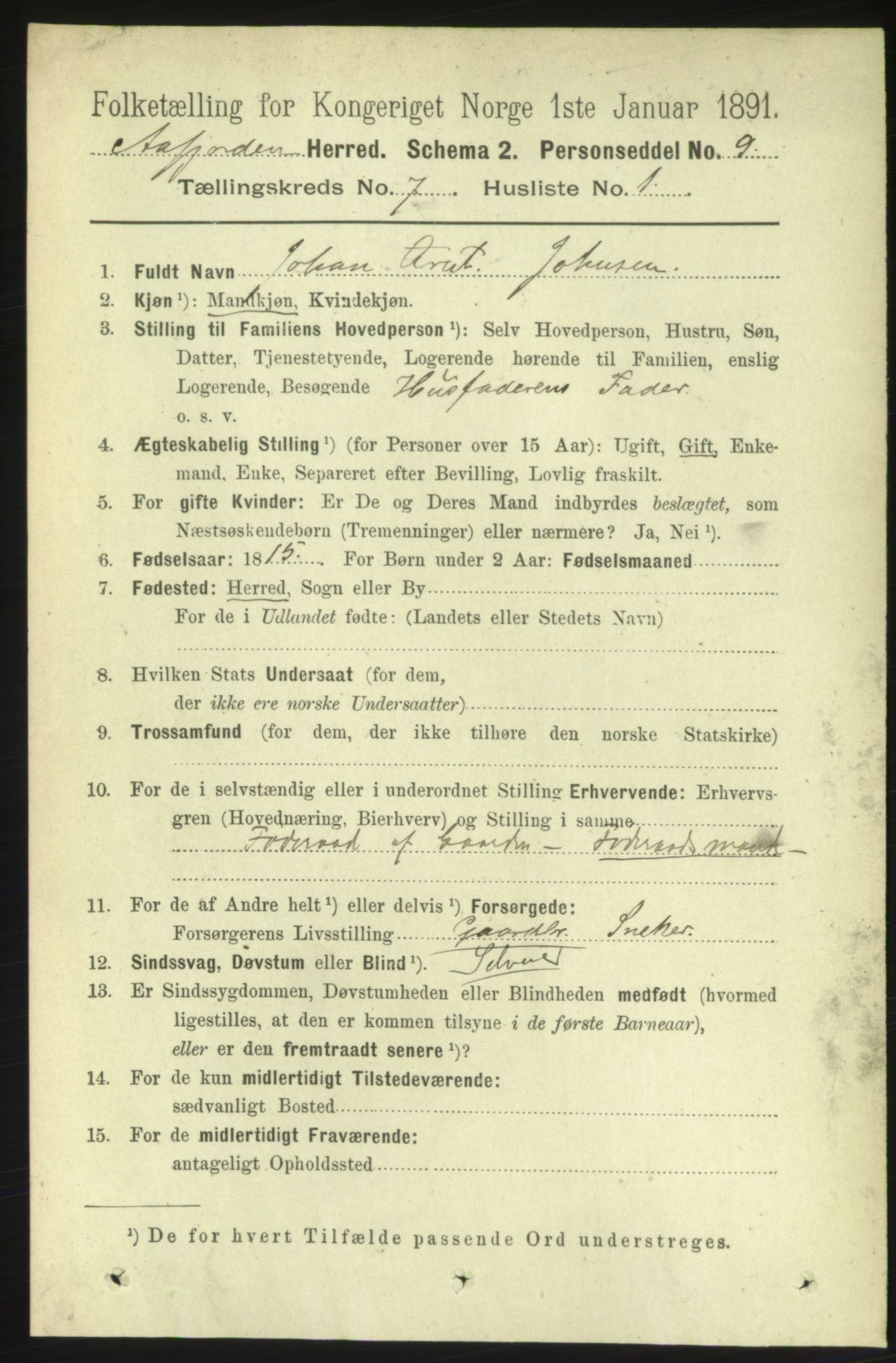 RA, 1891 census for 1630 Åfjord, 1891, p. 1714