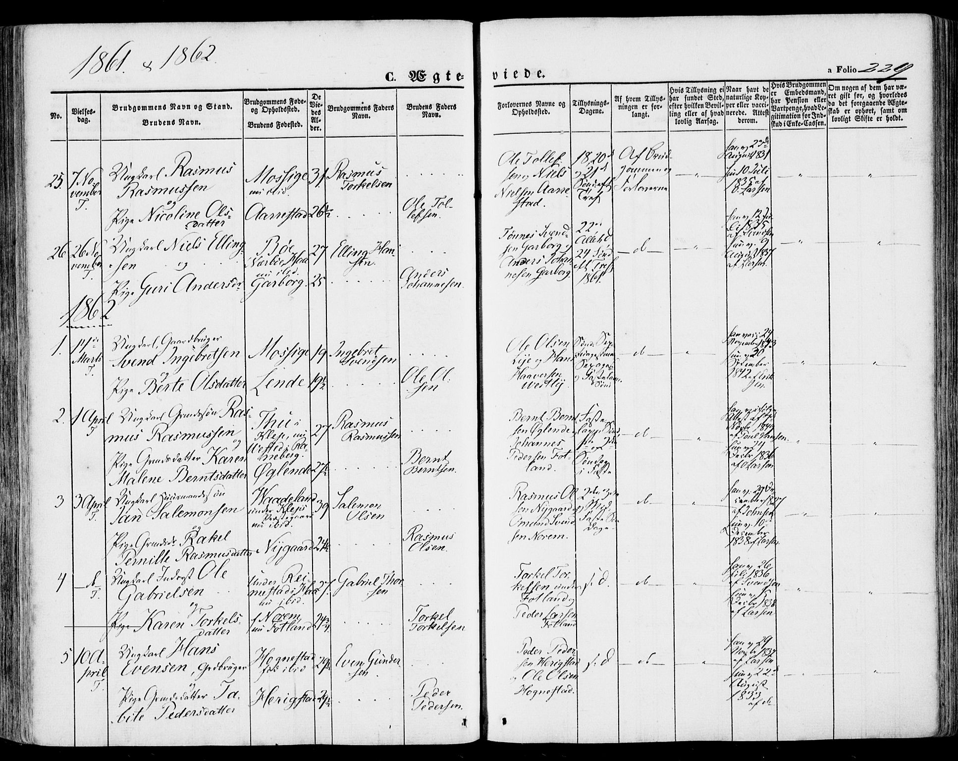 Lye sokneprestkontor, SAST/A-101794/001/30BA/L0007: Parish register (official) no. A 6, 1856-1871, p. 229