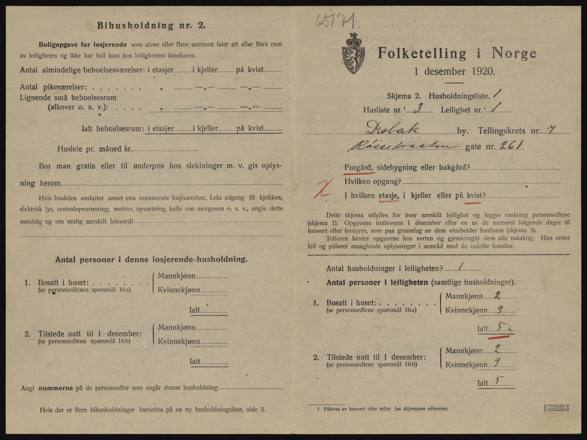 SAO, 1920 census for Drøbak, 1920, p. 1715