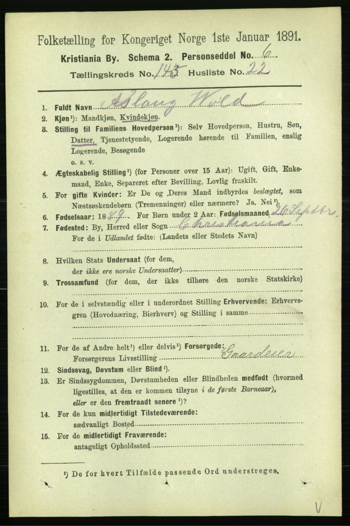 RA, 1891 census for 0301 Kristiania, 1891, p. 80012