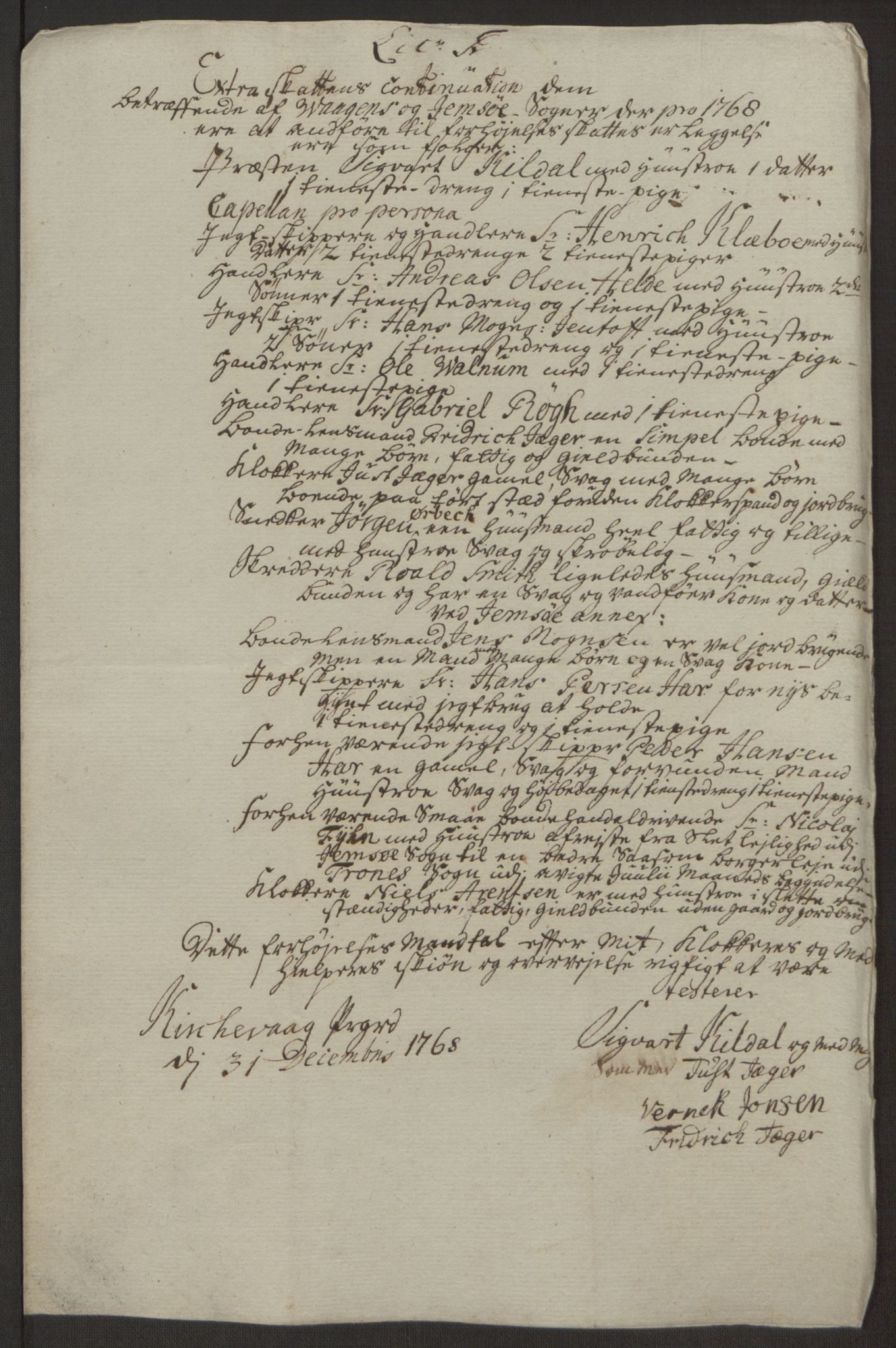 Rentekammeret inntil 1814, Realistisk ordnet avdeling, RA/EA-4070/Ol/L0022a/0002: [Gg 10]: Ekstraskatten, 23.09.1762. Nordlands amt / Vesterålen, Andenes og Lofoten, 1763-1769, p. 210