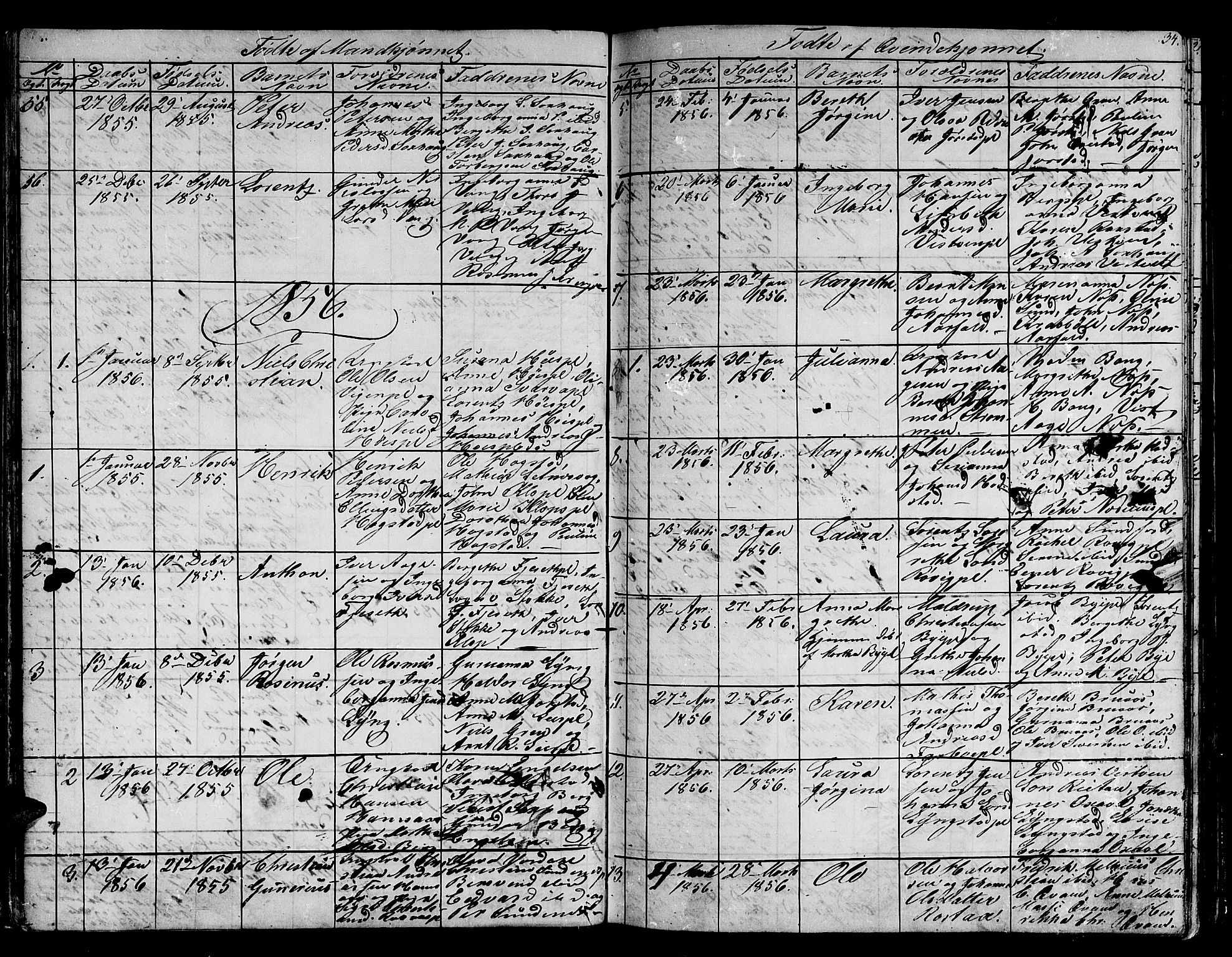 Ministerialprotokoller, klokkerbøker og fødselsregistre - Nord-Trøndelag, SAT/A-1458/730/L0299: Parish register (copy) no. 730C02, 1849-1871, p. 34