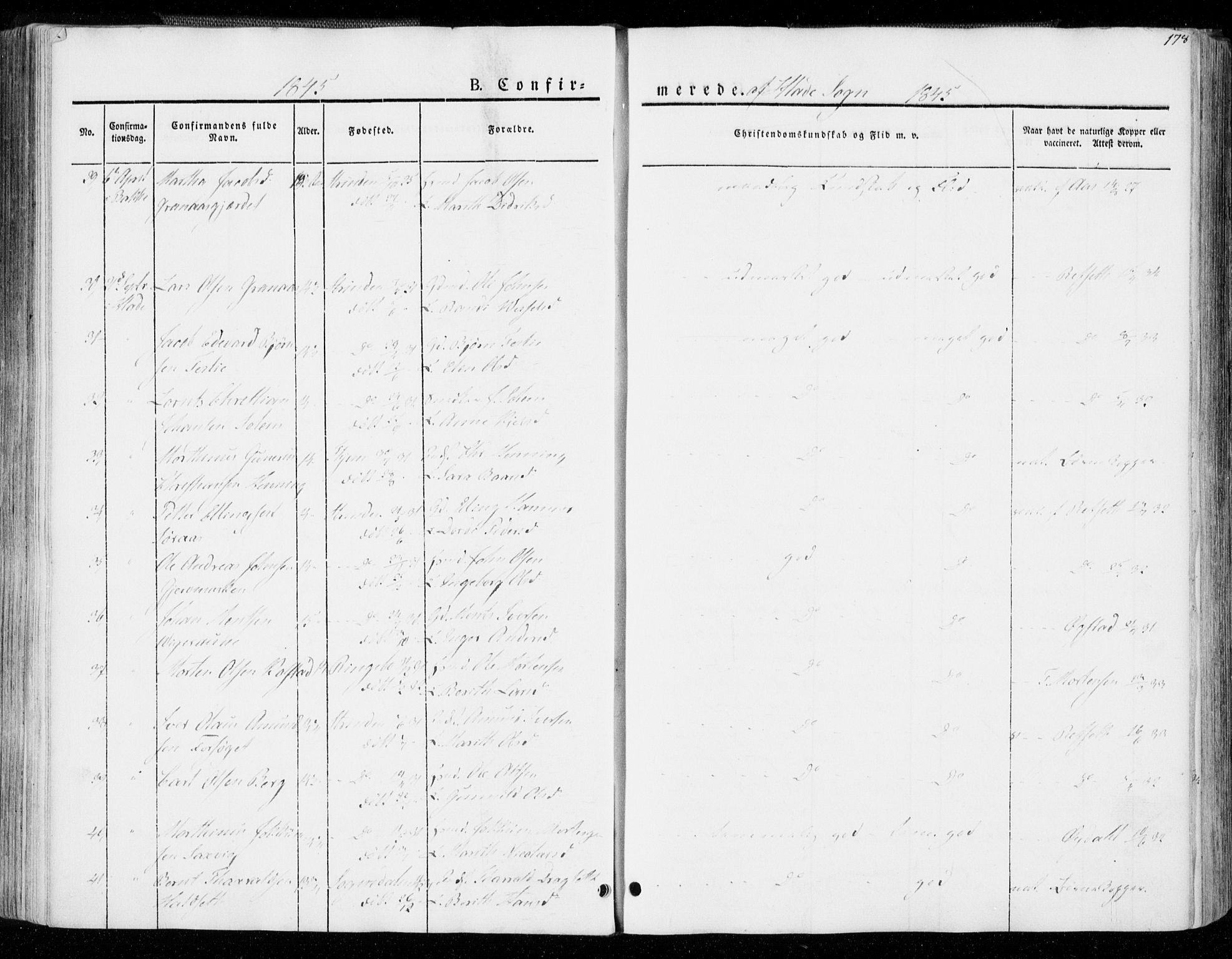 Ministerialprotokoller, klokkerbøker og fødselsregistre - Sør-Trøndelag, AV/SAT-A-1456/606/L0290: Parish register (official) no. 606A05, 1841-1847, p. 178