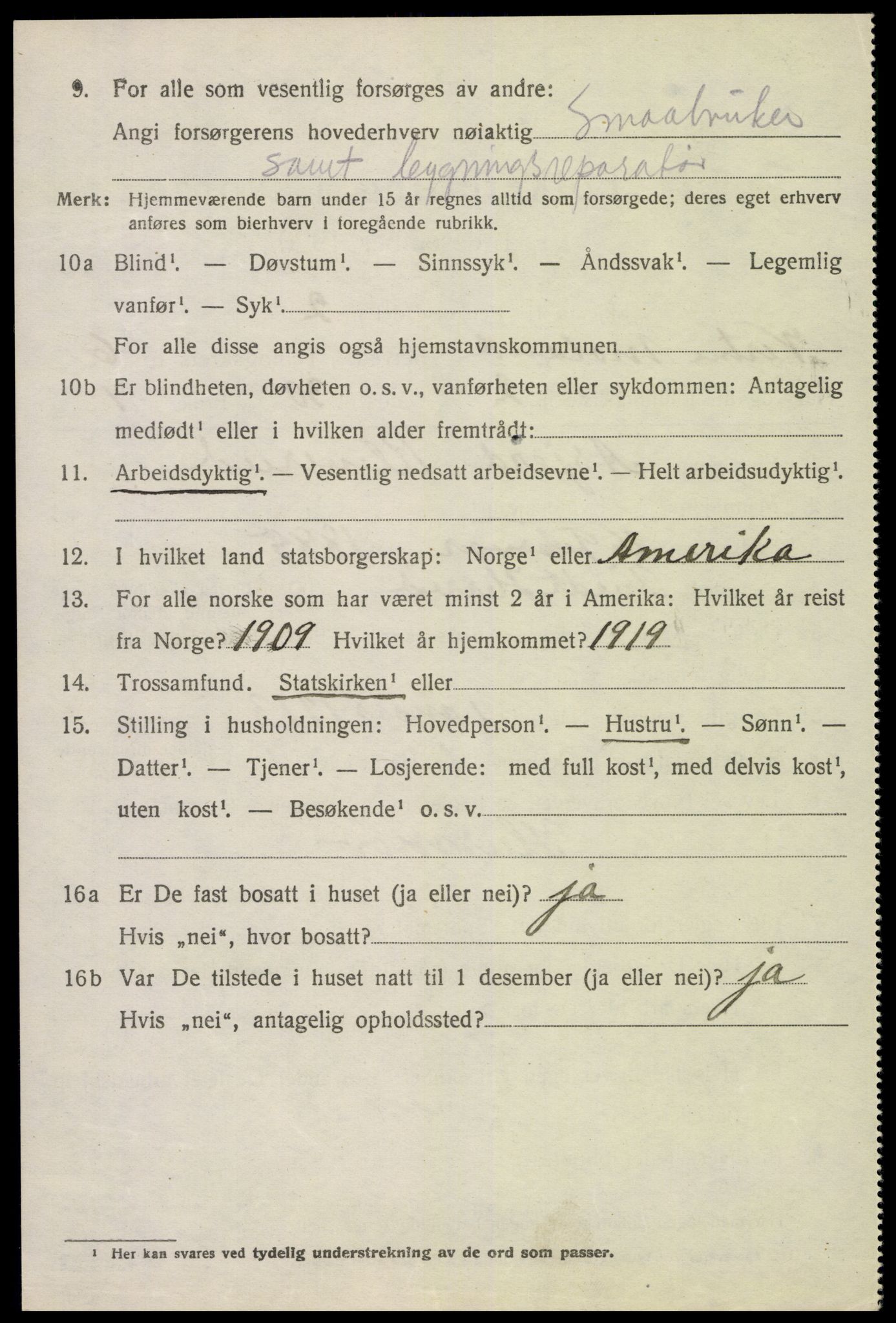 SAK, 1920 census for Vestre Moland, 1920, p. 4616