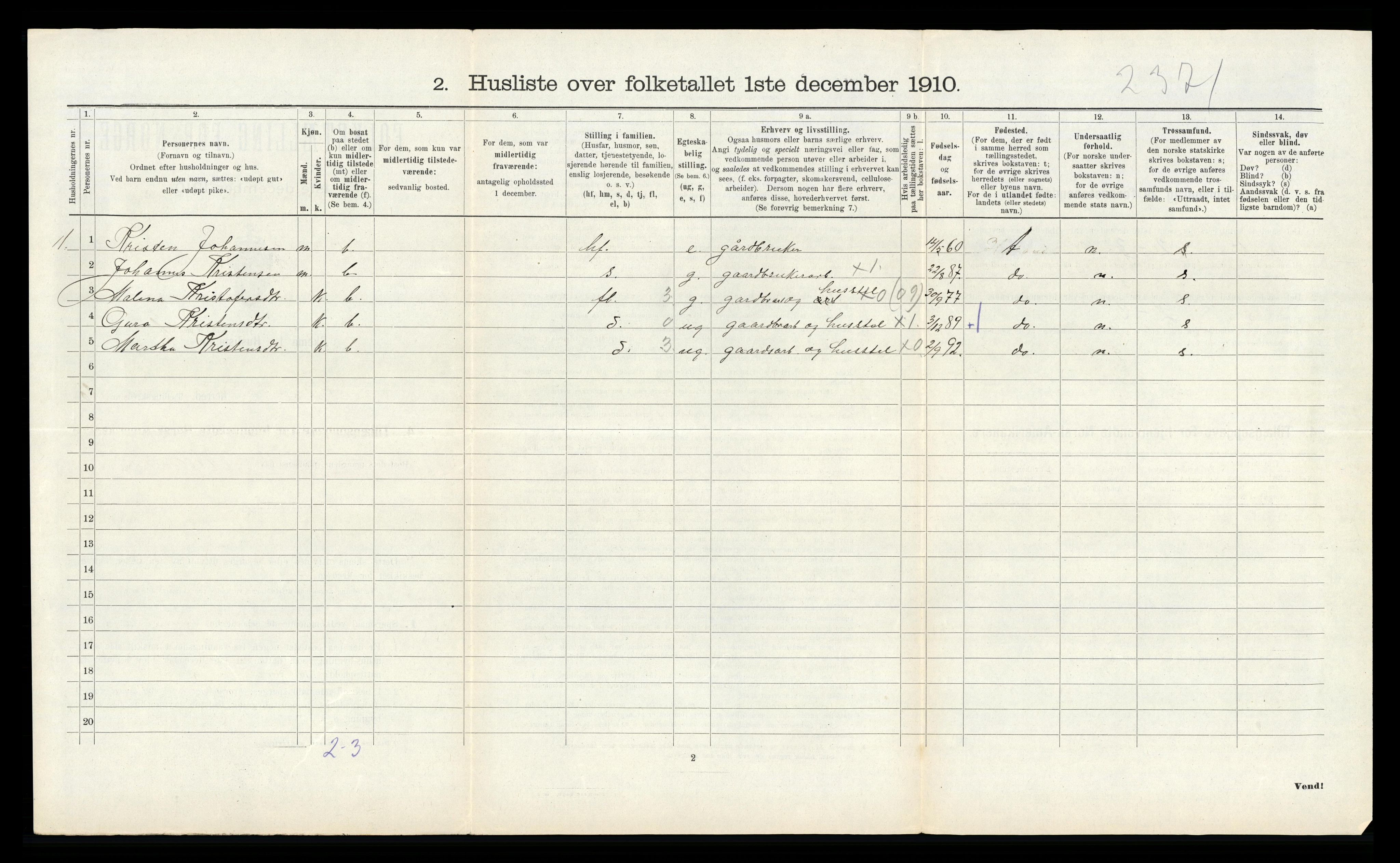 RA, 1910 census for Fitjar, 1910, p. 546