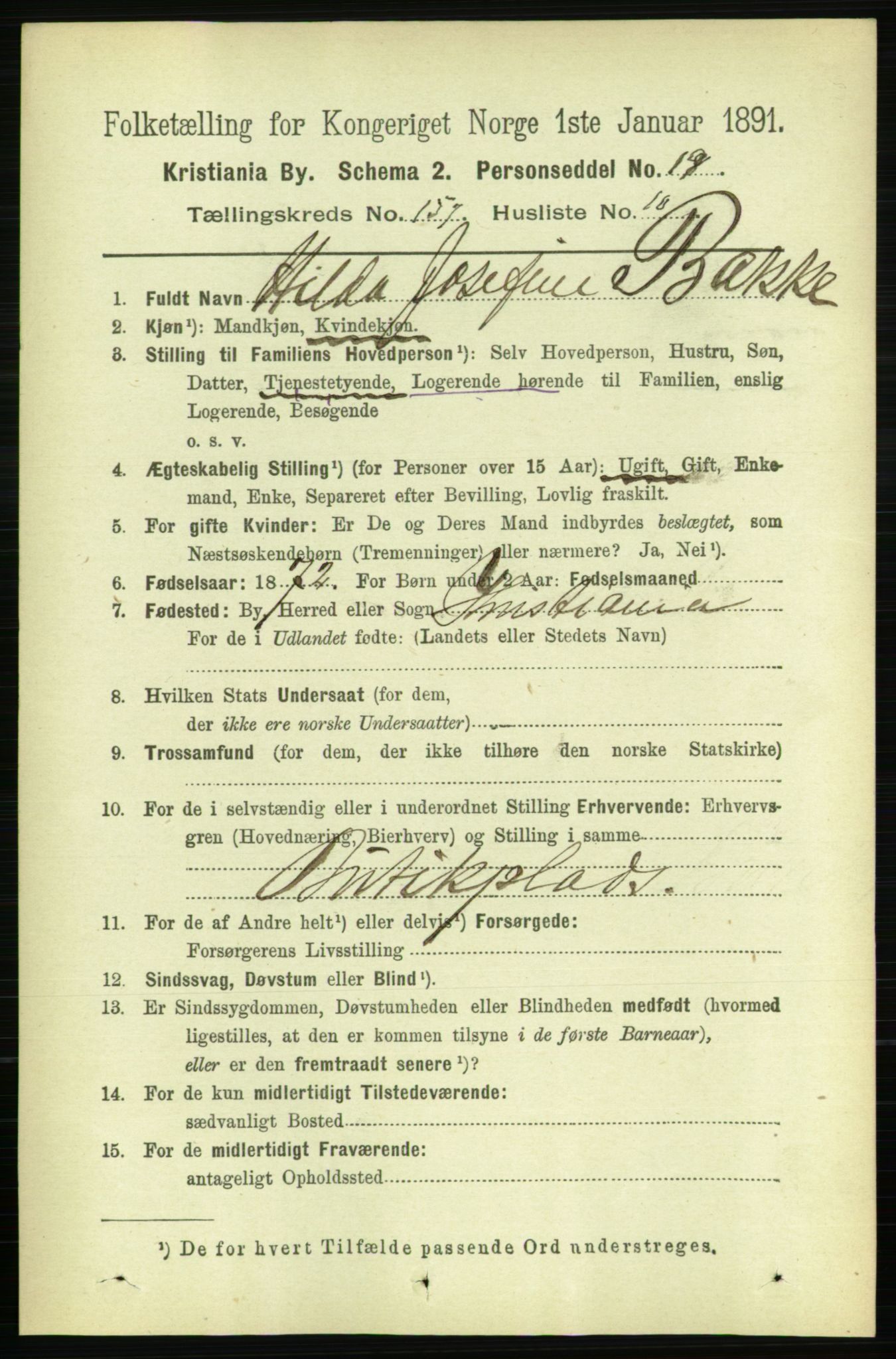 RA, 1891 census for 0301 Kristiania, 1891, p. 89472