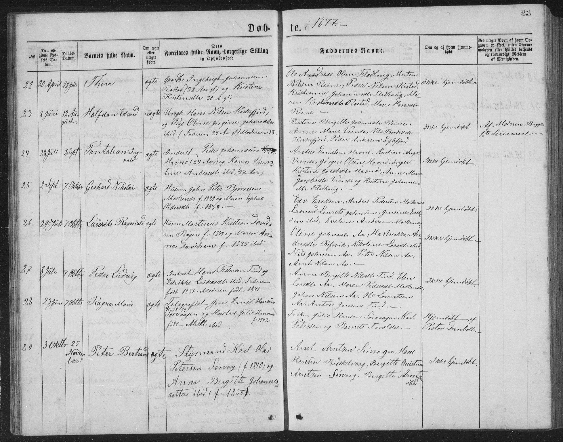 Ministerialprotokoller, klokkerbøker og fødselsregistre - Nordland, SAT/A-1459/886/L1225: Parish register (copy) no. 886C02, 1874-1896, p. 23