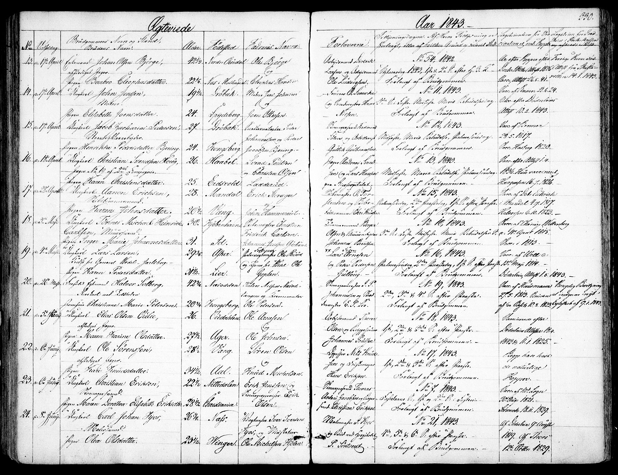 Garnisonsmenigheten Kirkebøker, SAO/A-10846/F/Fa/L0008: Parish register (official) no. 8, 1842-1859, p. 330