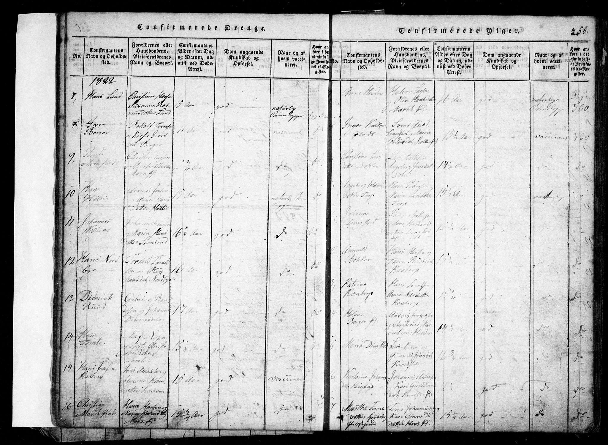 Spydeberg prestekontor Kirkebøker, AV/SAO-A-10924/G/Ga/L0001: Parish register (copy) no. I 1, 1814-1868, p. 256