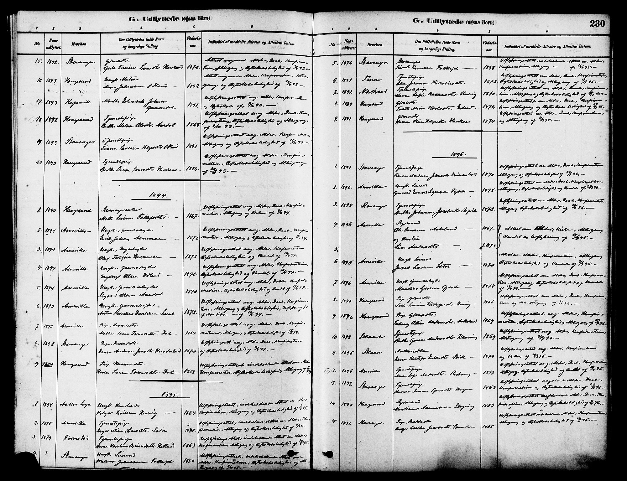 Tysvær sokneprestkontor, SAST/A -101864/H/Ha/Haa/L0006: Parish register (official) no. A 6, 1878-1896, p. 230