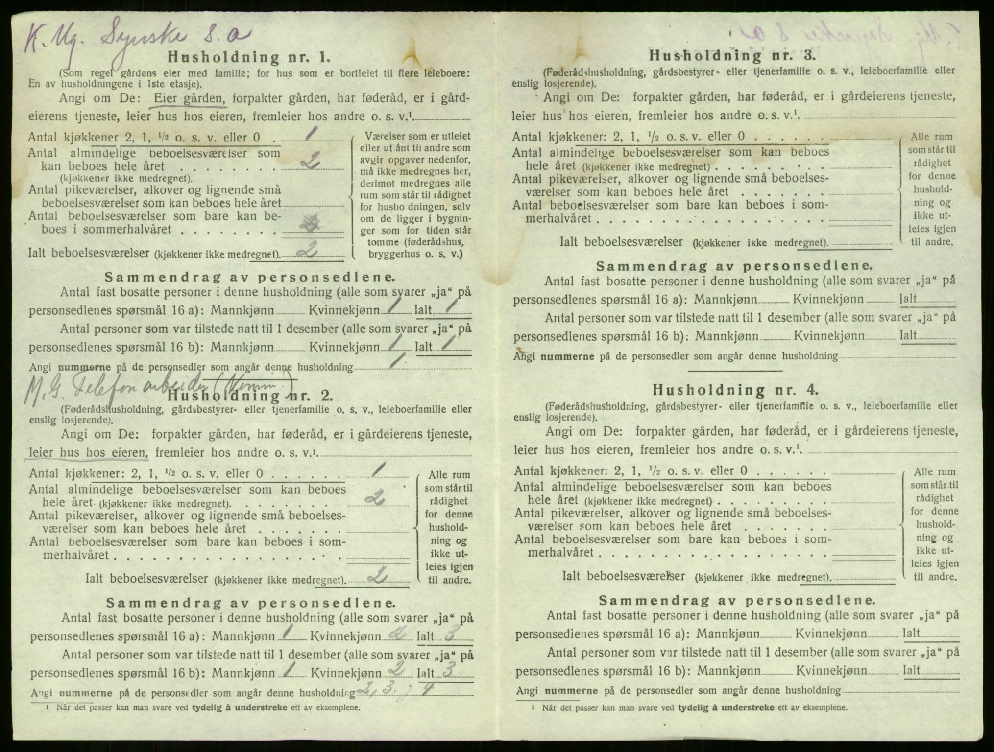 SAKO, 1920 census for Sem, 1920, p. 2241