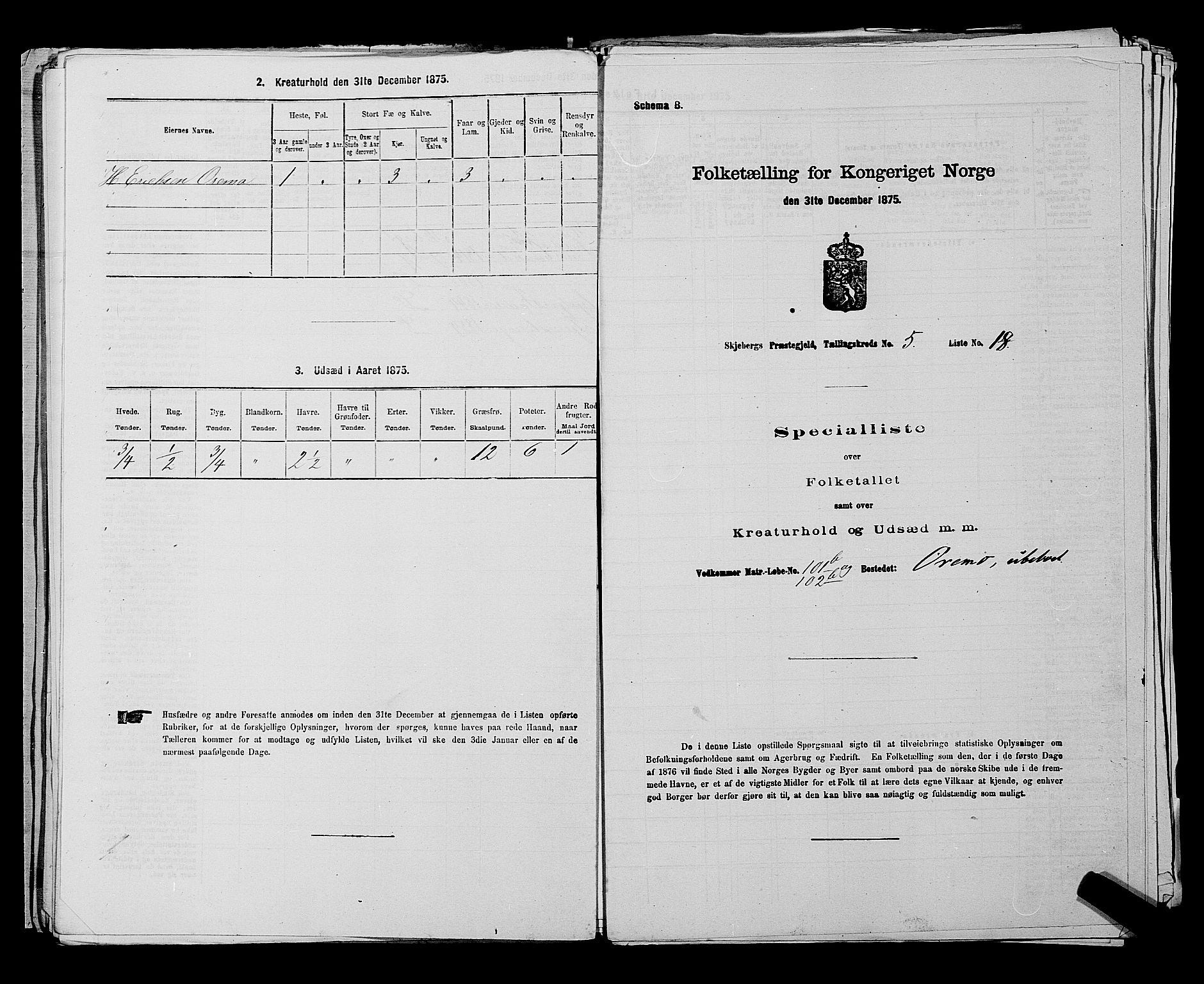 RA, 1875 census for 0115P Skjeberg, 1875, p. 885
