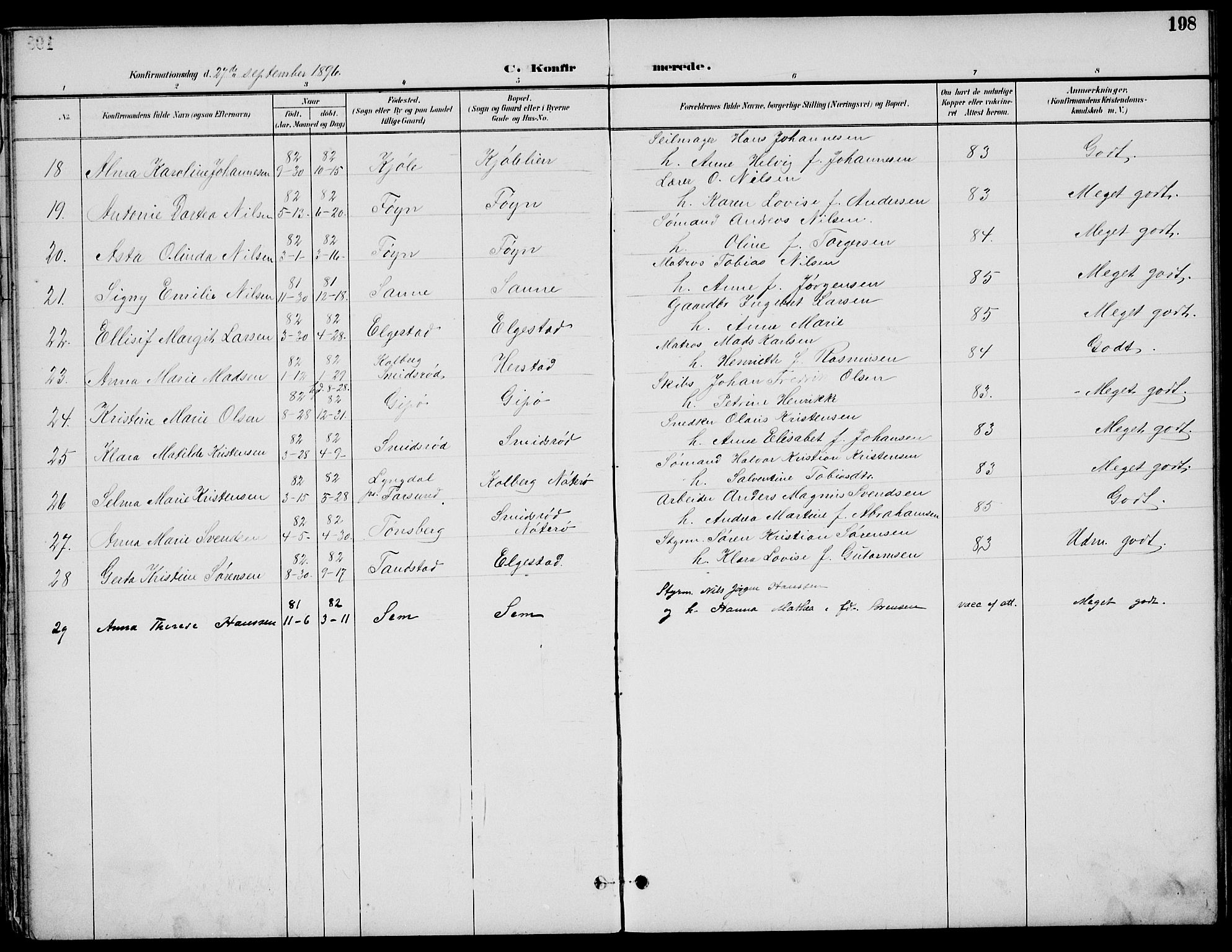 Nøtterøy kirkebøker, AV/SAKO-A-354/F/Fa/L0009: Parish register (official) no. I 9, 1894-1907, p. 198