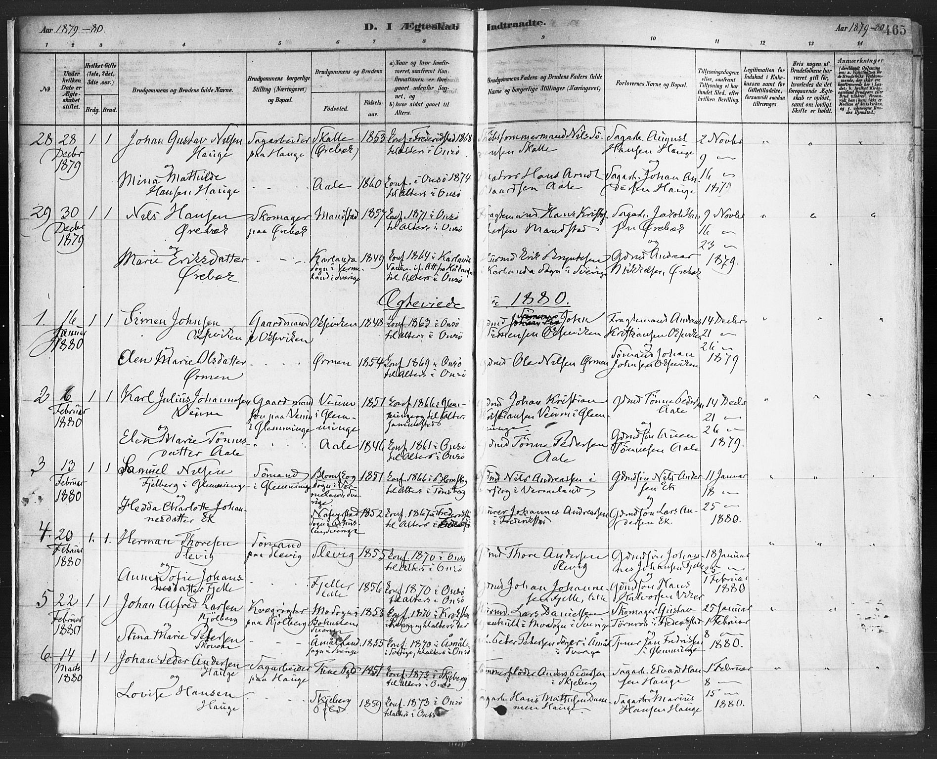 Onsøy prestekontor Kirkebøker, SAO/A-10914/F/Fa/L0006: Parish register (official) no. I 6, 1878-1898, p. 465