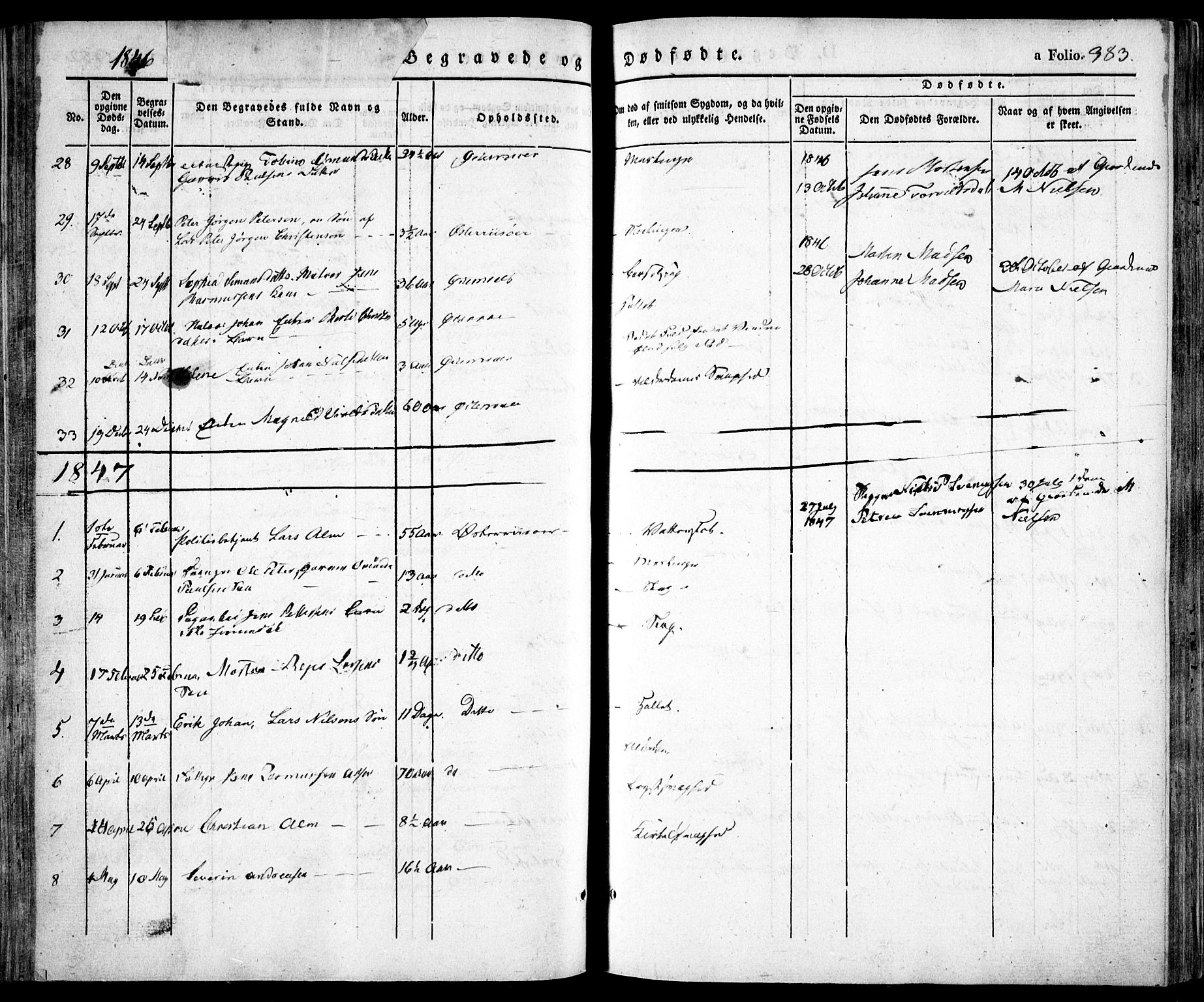 Risør sokneprestkontor, AV/SAK-1111-0035/F/Fa/L0003: Parish register (official) no. A 3, 1838-1864, p. 383