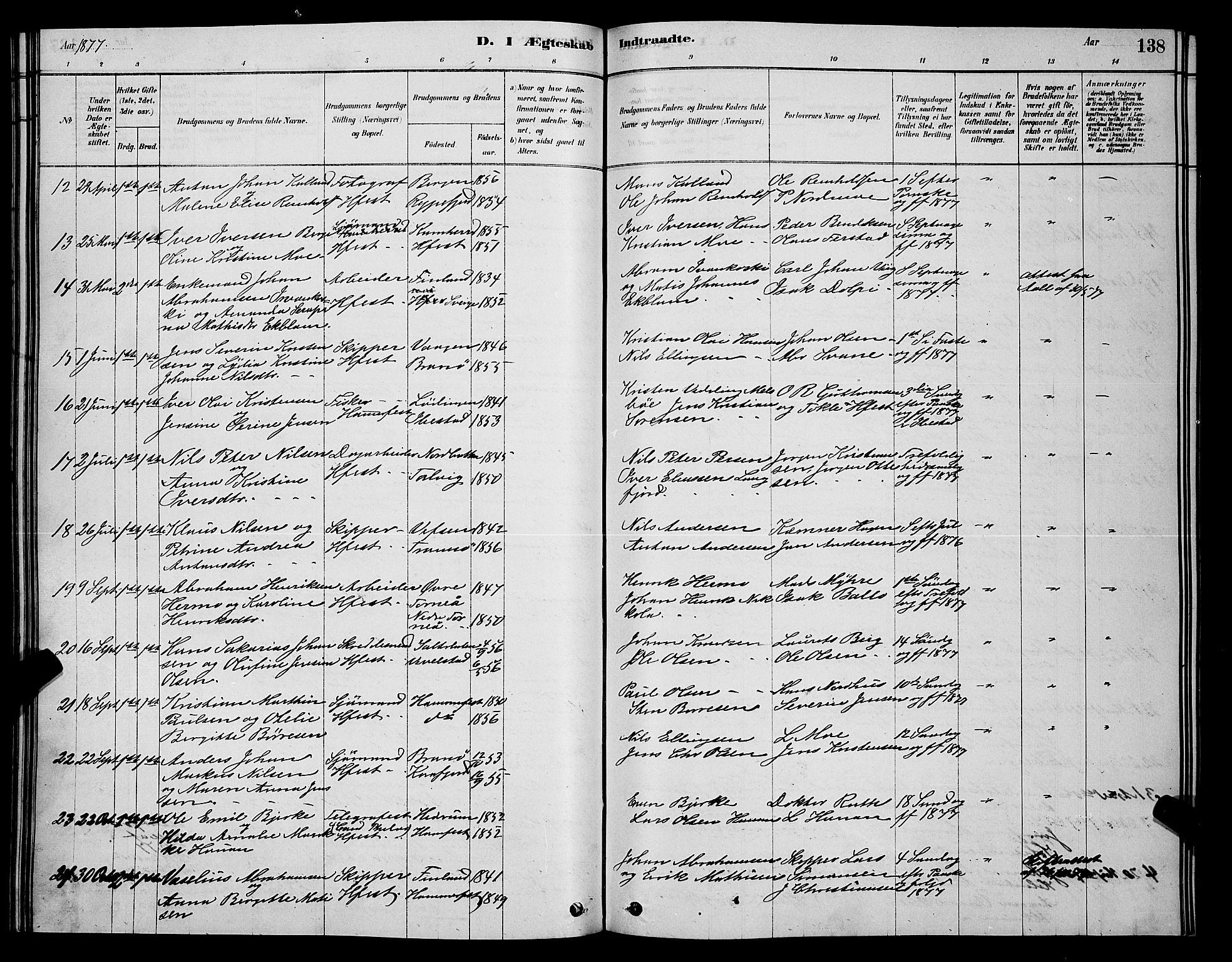 Hammerfest sokneprestkontor, AV/SATØ-S-1347/H/Hb/L0006.klokk: Parish register (copy) no. 6, 1876-1884, p. 138