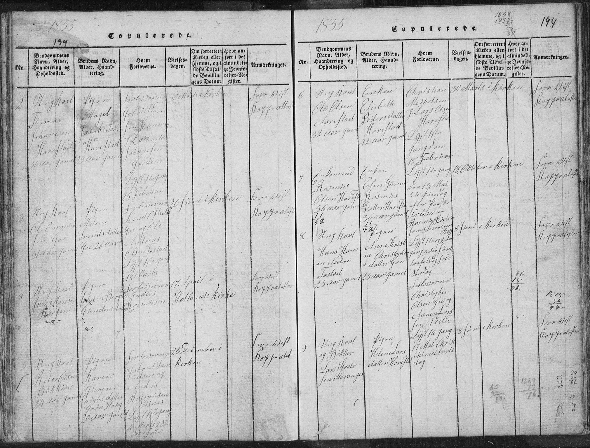 Hetland sokneprestkontor, AV/SAST-A-101826/30/30BA/L0001: Parish register (official) no. A 1, 1816-1856, p. 194