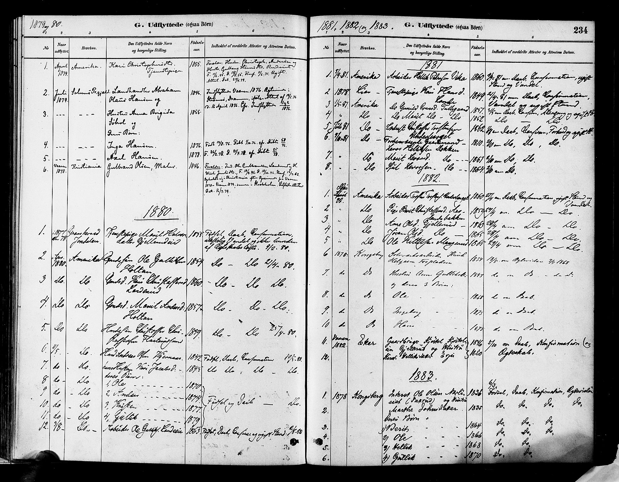 Flesberg kirkebøker, SAKO/A-18/F/Fa/L0008: Parish register (official) no. I 8, 1879-1899, p. 234