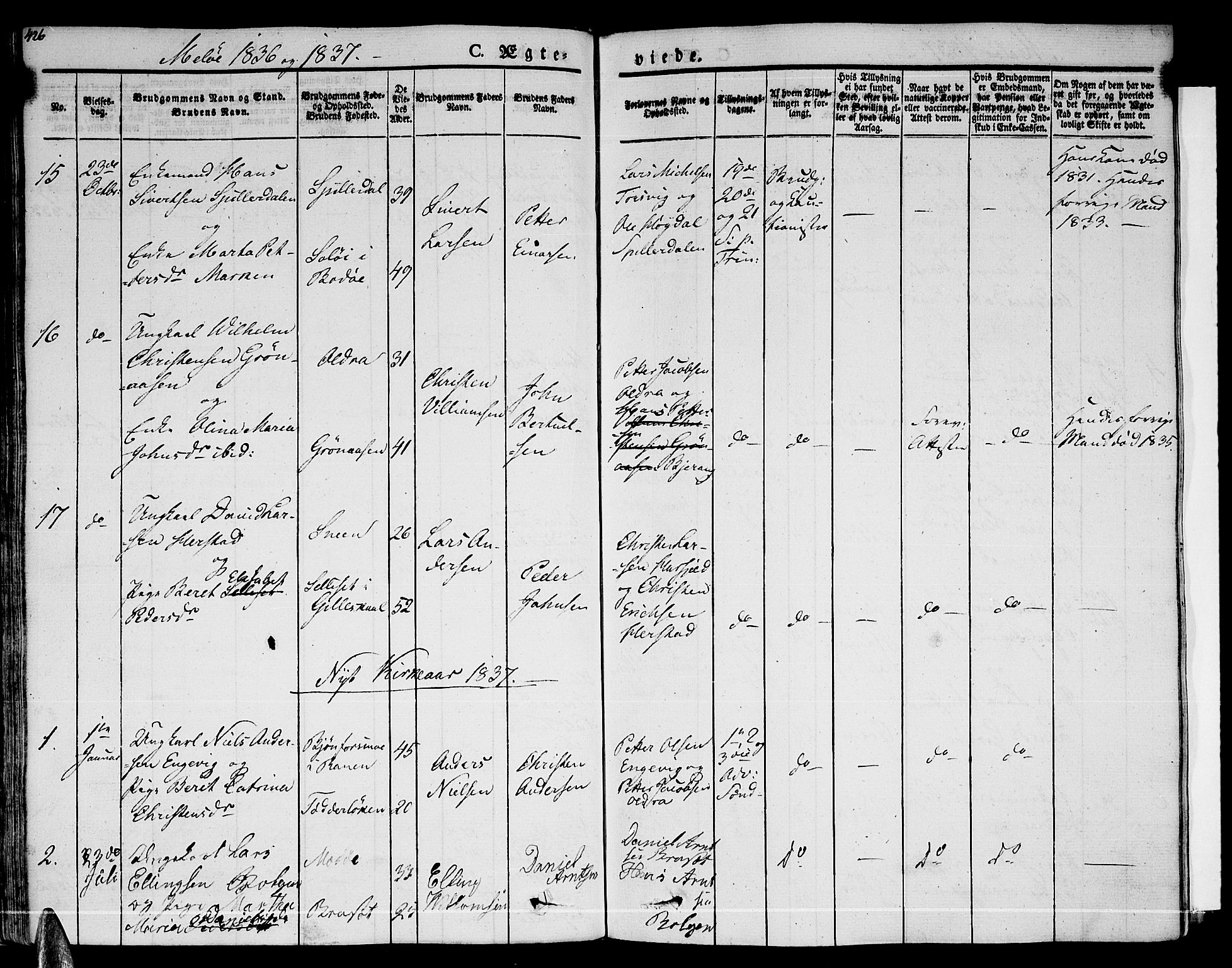 Ministerialprotokoller, klokkerbøker og fødselsregistre - Nordland, SAT/A-1459/841/L0600: Parish register (official) no. 841A07 /2, 1824-1843, p. 426