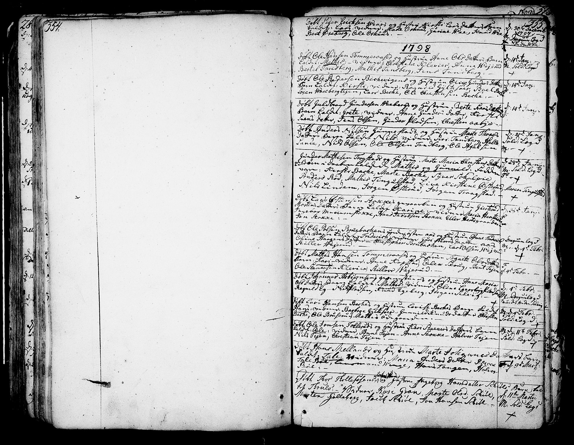 Sande Kirkebøker, AV/SAKO-A-53/F/Fa/L0001: Parish register (official) no. 1, 1753-1803, p. 354-355