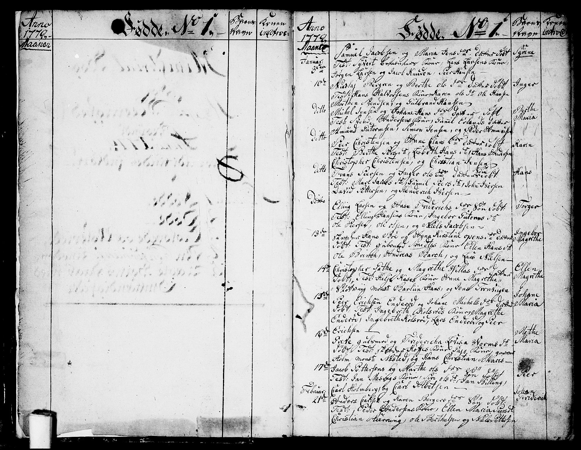 Moss prestekontor Kirkebøker, AV/SAO-A-2003/F/Fa/L0003: Parish register (official) no. I 3, 1779-1814, p. 0-1