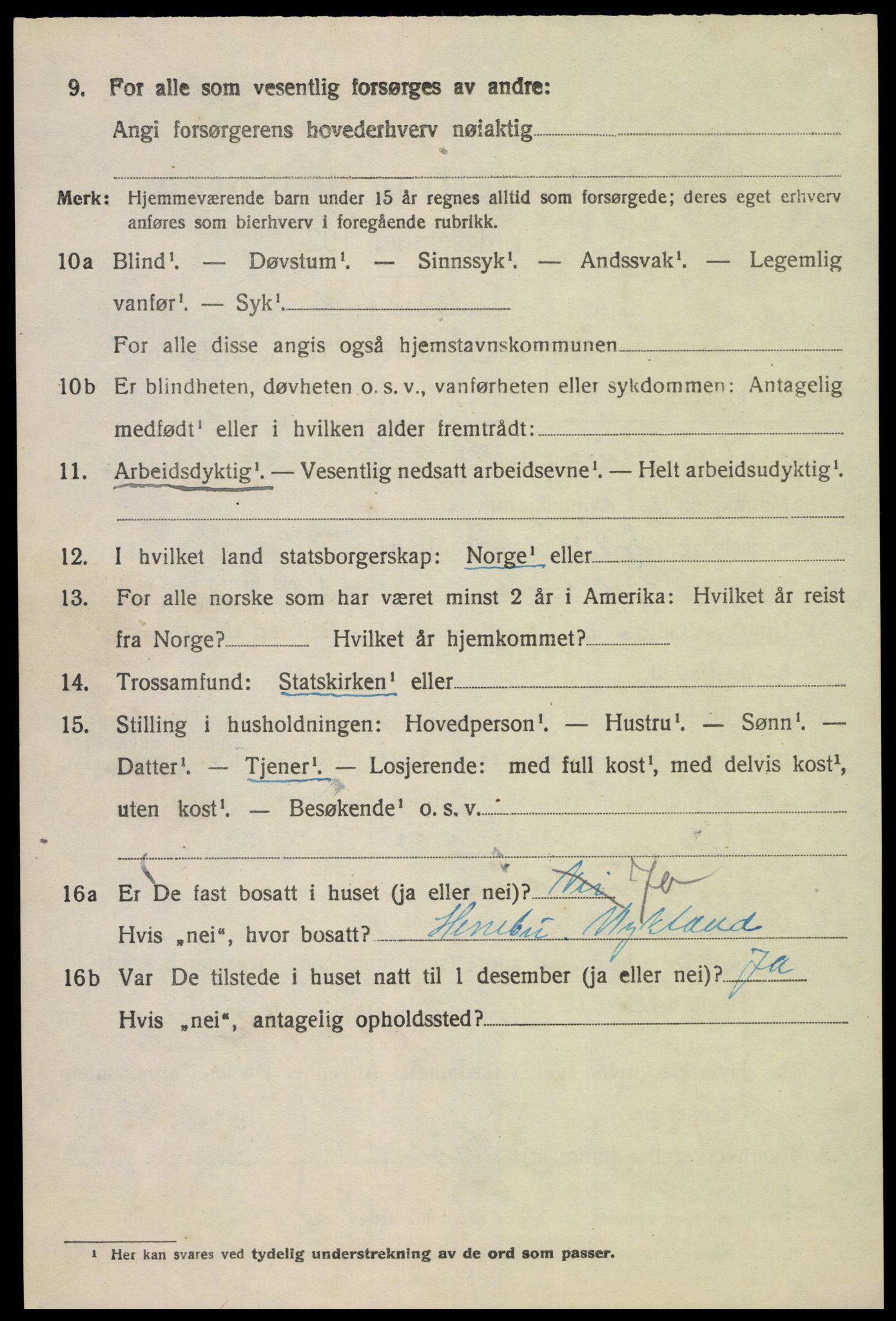 SAK, 1920 census for Åmli, 1920, p. 4226