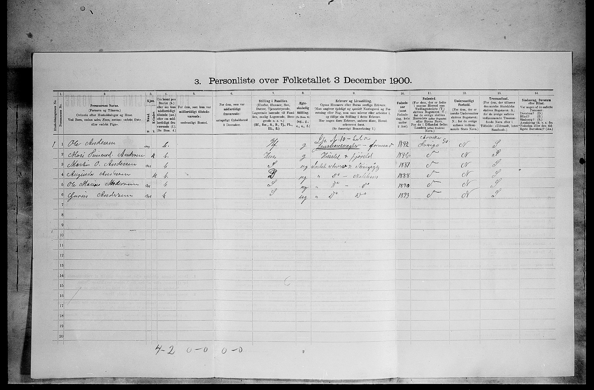 SAH, 1900 census for Lille Elvedalen, 1900, p. 473