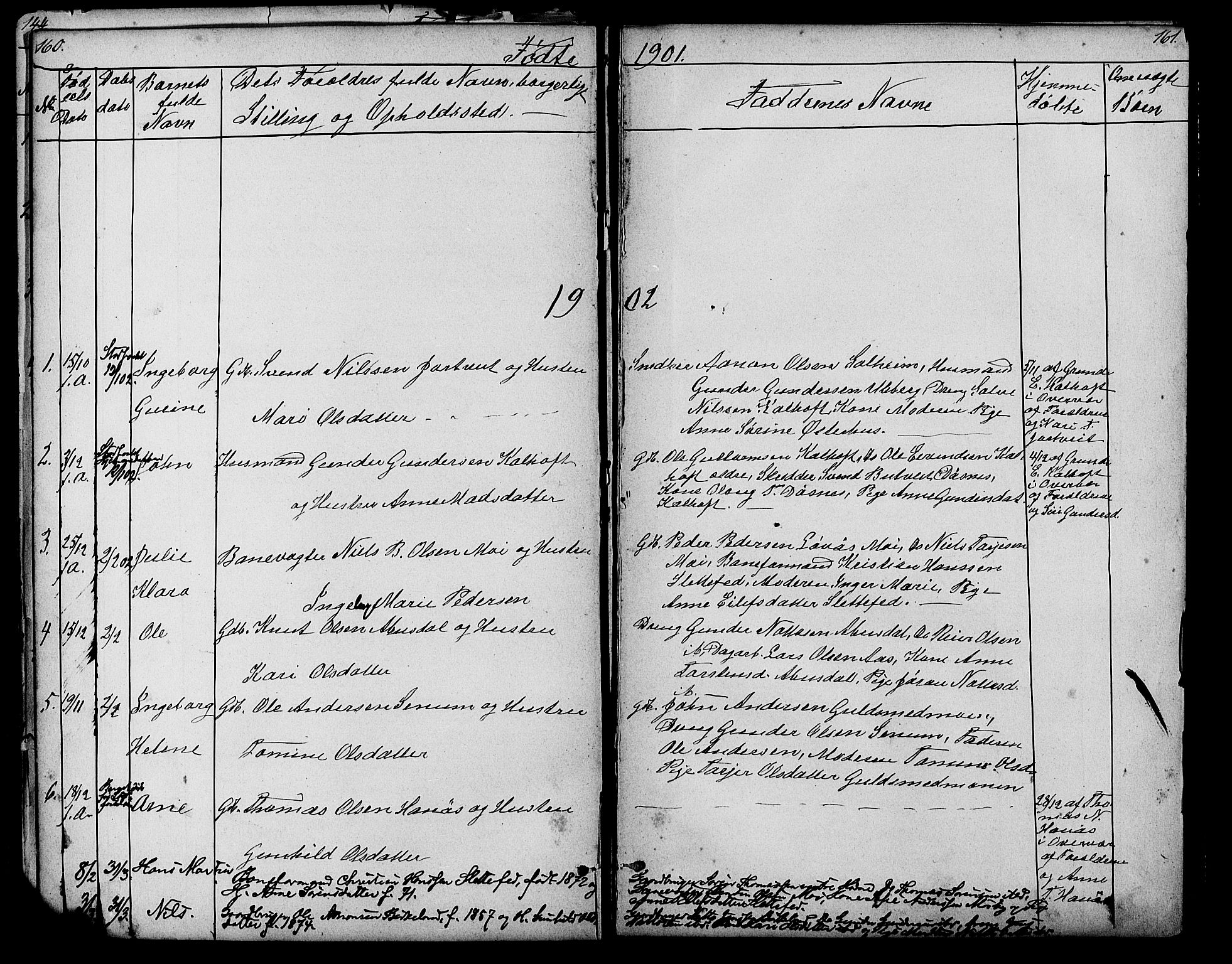 Evje sokneprestkontor, SAK/1111-0008/F/Fb/Fbb/L0002: Parish register (copy) no. B 2, 1879-1909, p. 160-161