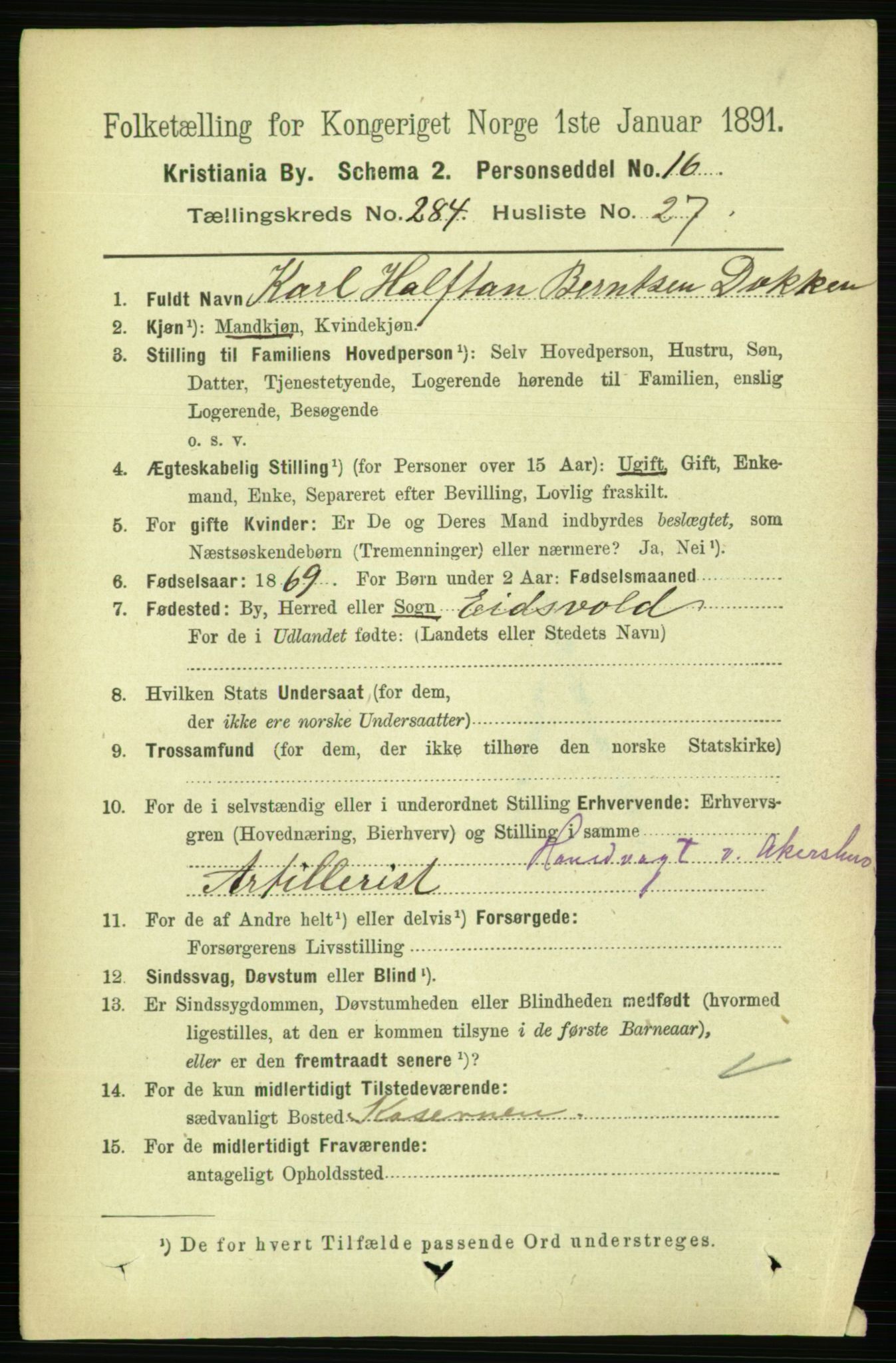 RA, 1891 census for 0301 Kristiania, 1891, p. 174146