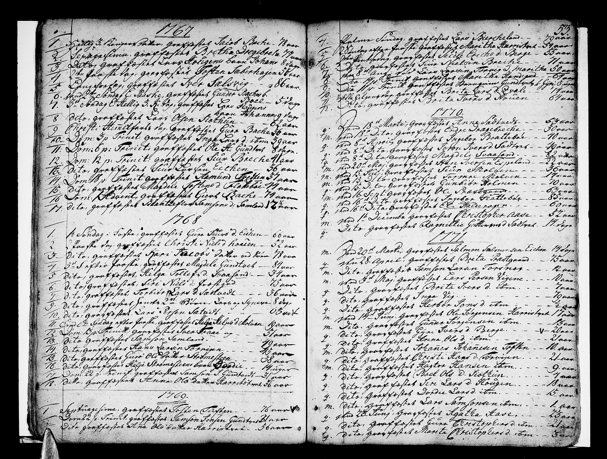 Strandebarm sokneprestembete, AV/SAB-A-78401/H/Haa: Parish register (official) no. A 3 /2, 1751-1787, p. 53