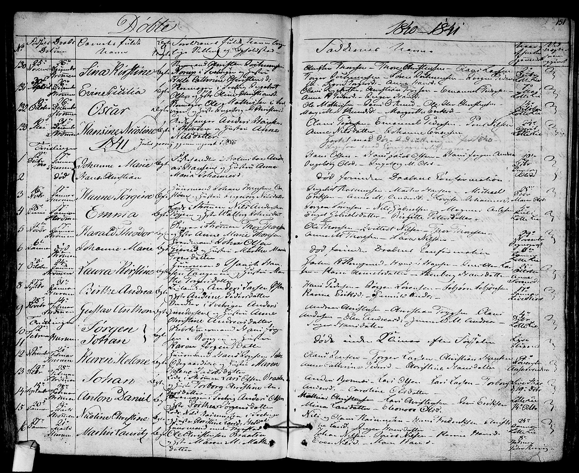 Hurum kirkebøker, SAKO/A-229/F/Fa/L0010: Parish register (official) no. 10, 1827-1846, p. 151