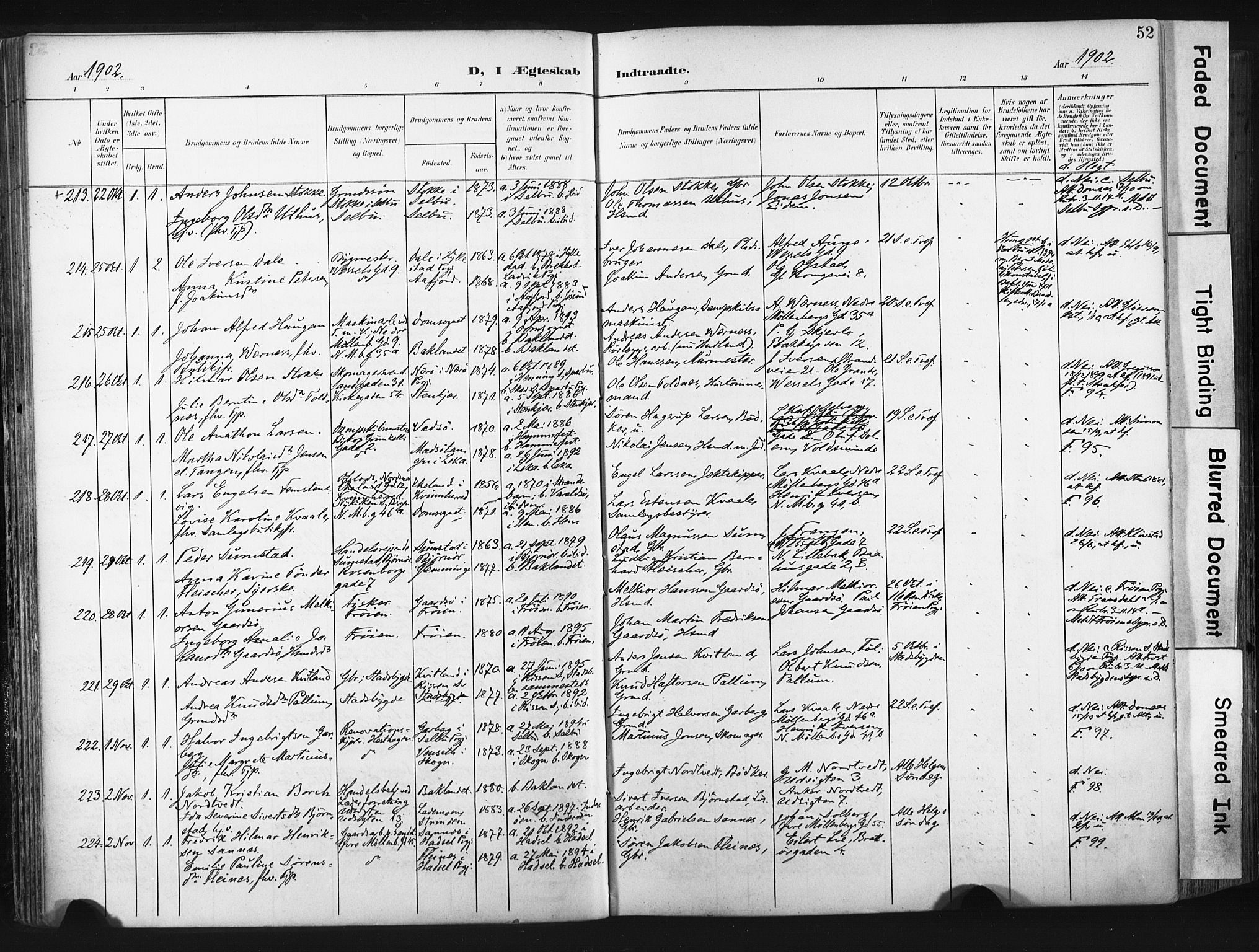 Ministerialprotokoller, klokkerbøker og fødselsregistre - Sør-Trøndelag, SAT/A-1456/604/L0201: Parish register (official) no. 604A21, 1901-1911, p. 52